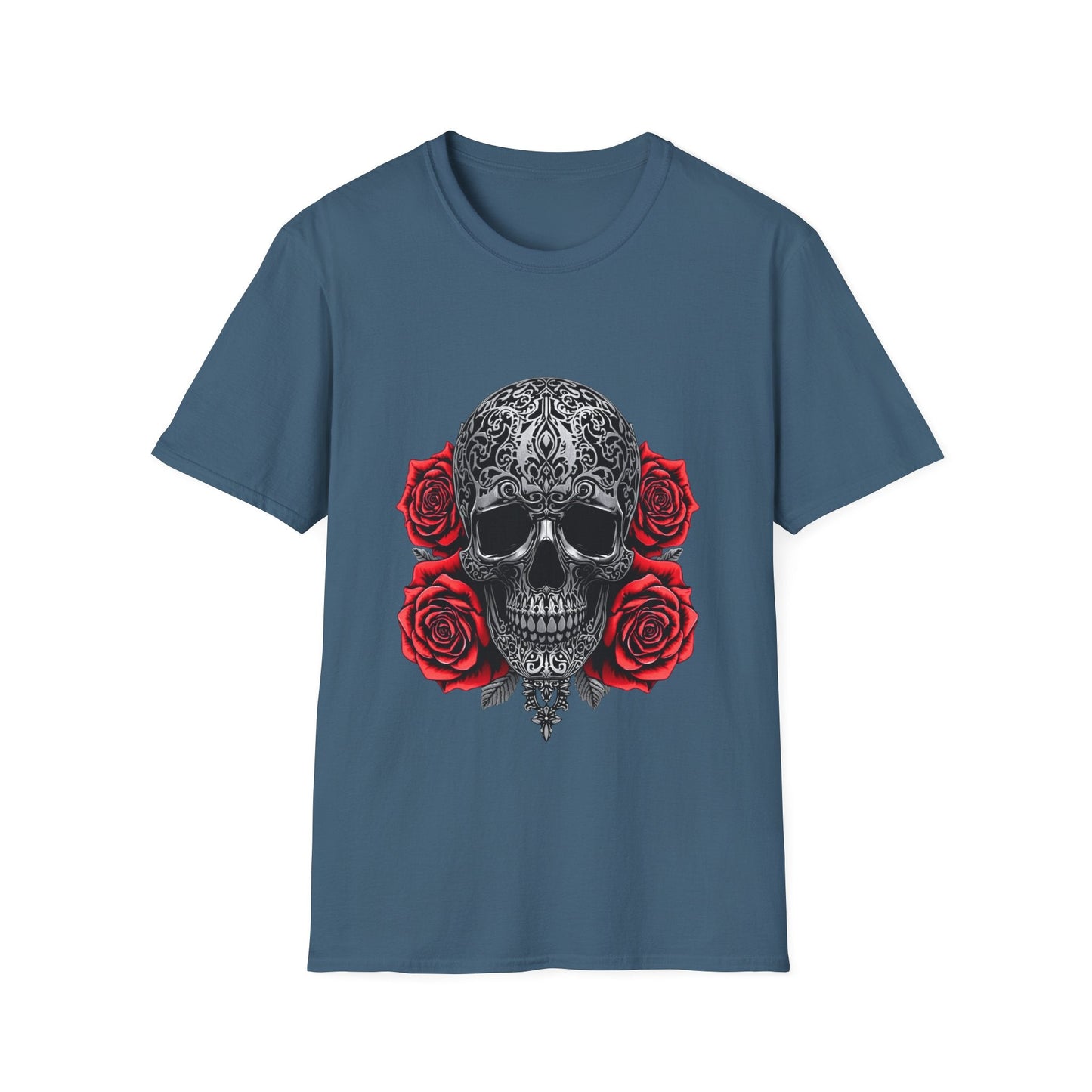 Iron Skull & Red Roses Tattoo Inspired Tee - SJM Print Store