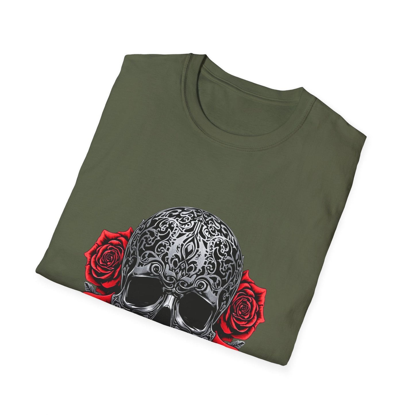 Iron Skull & Red Roses Tattoo Inspired Tee - SJM Print Store