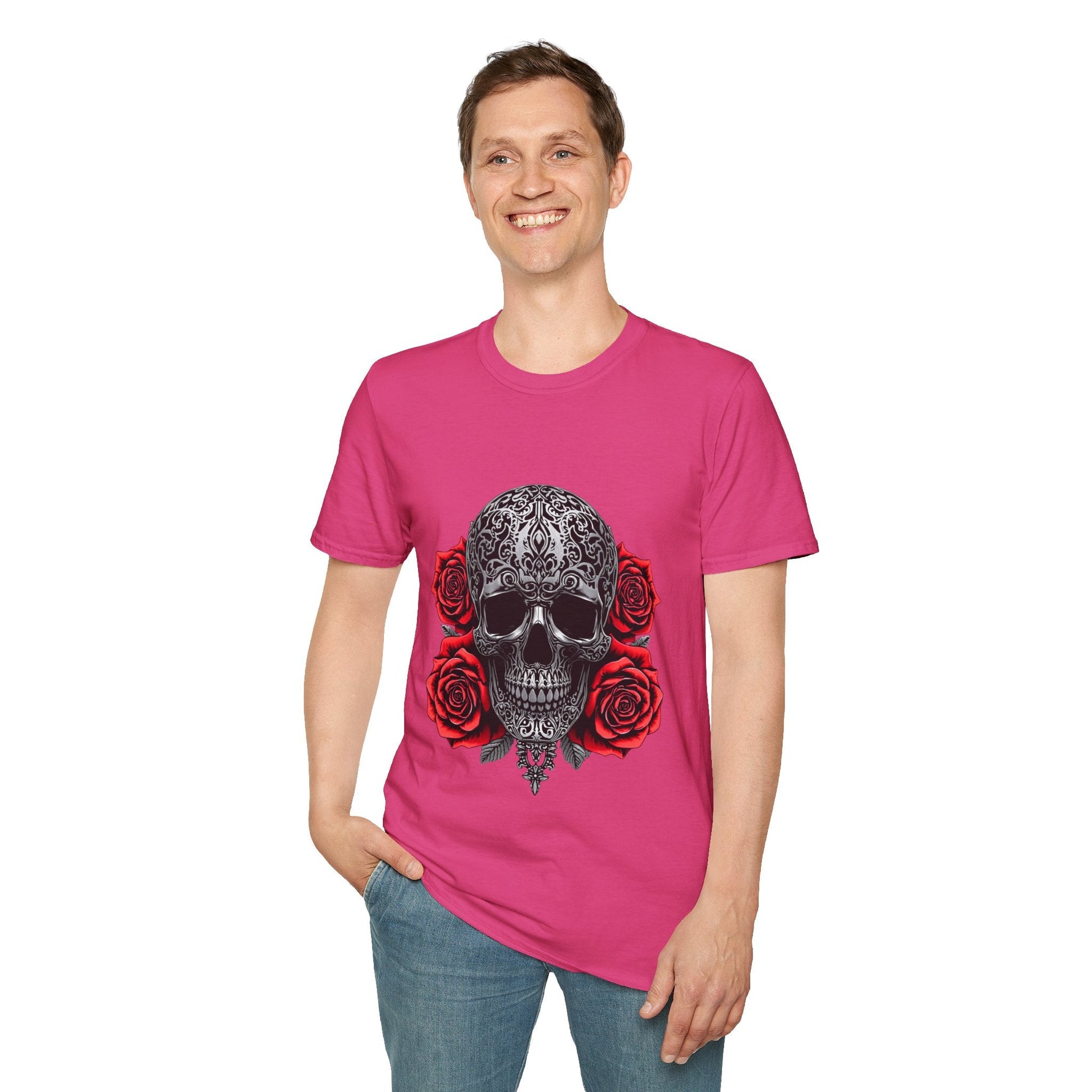 Iron Skull & Red Roses Tattoo Inspired Tee - SJM Print Store