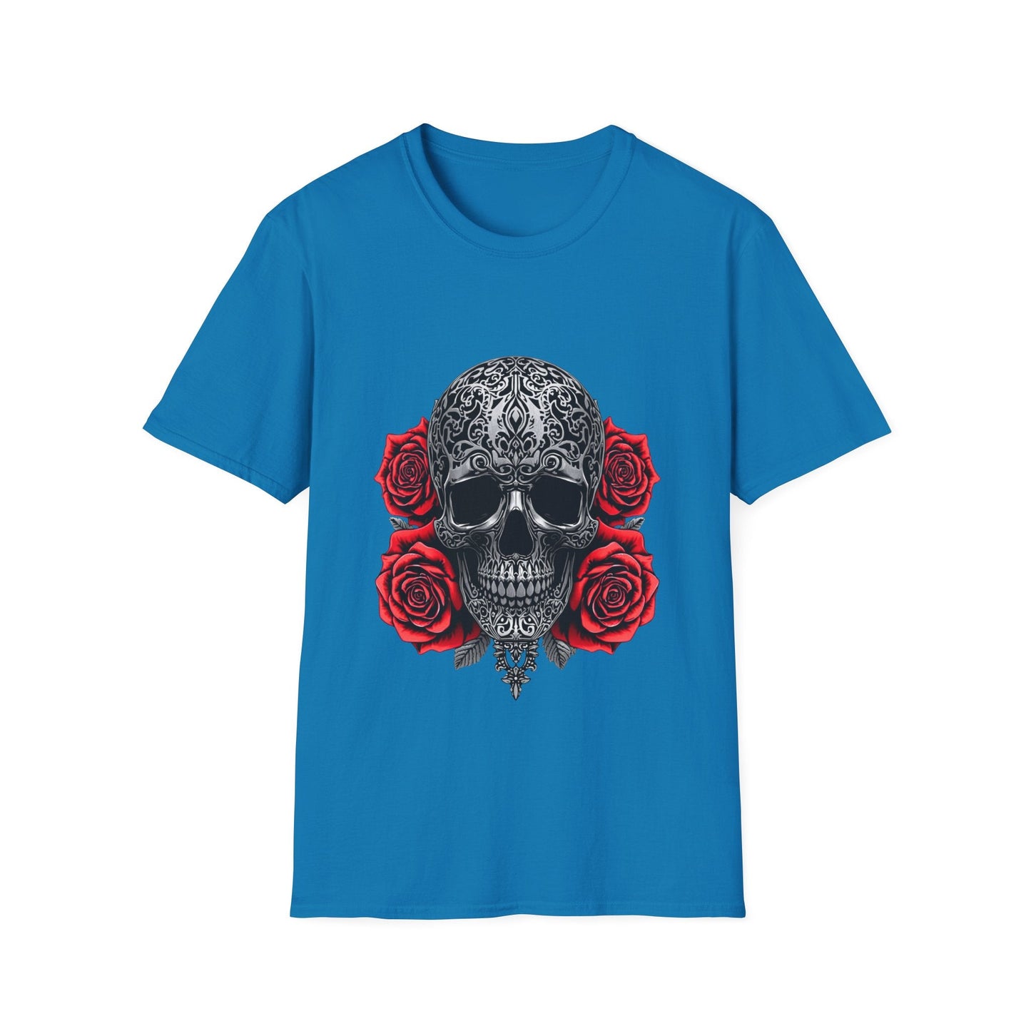 Iron Skull & Red Roses Tattoo Inspired Tee - SJM Print Store