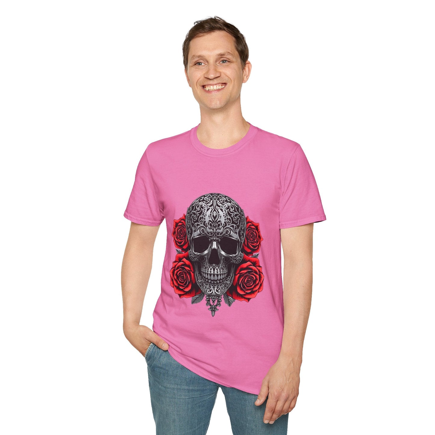 Iron Skull & Red Roses Tattoo Inspired Tee - SJM Print Store