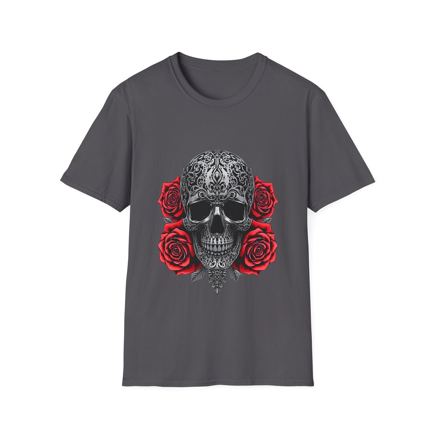 Iron Skull & Red Roses Tattoo Inspired Tee - SJM Print Store