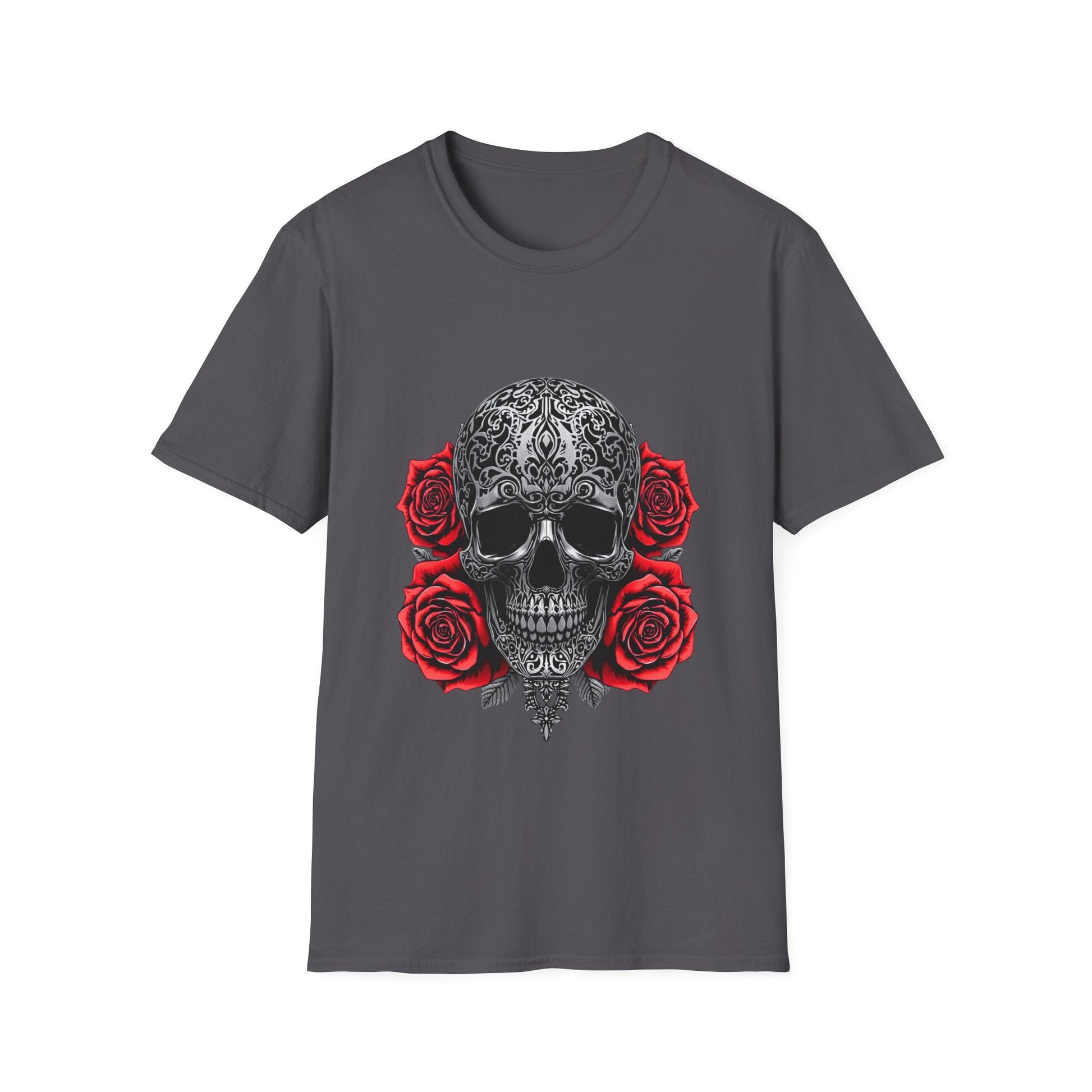 Iron Skull & Red Roses Tattoo Inspired Tee - SJM Print Store
