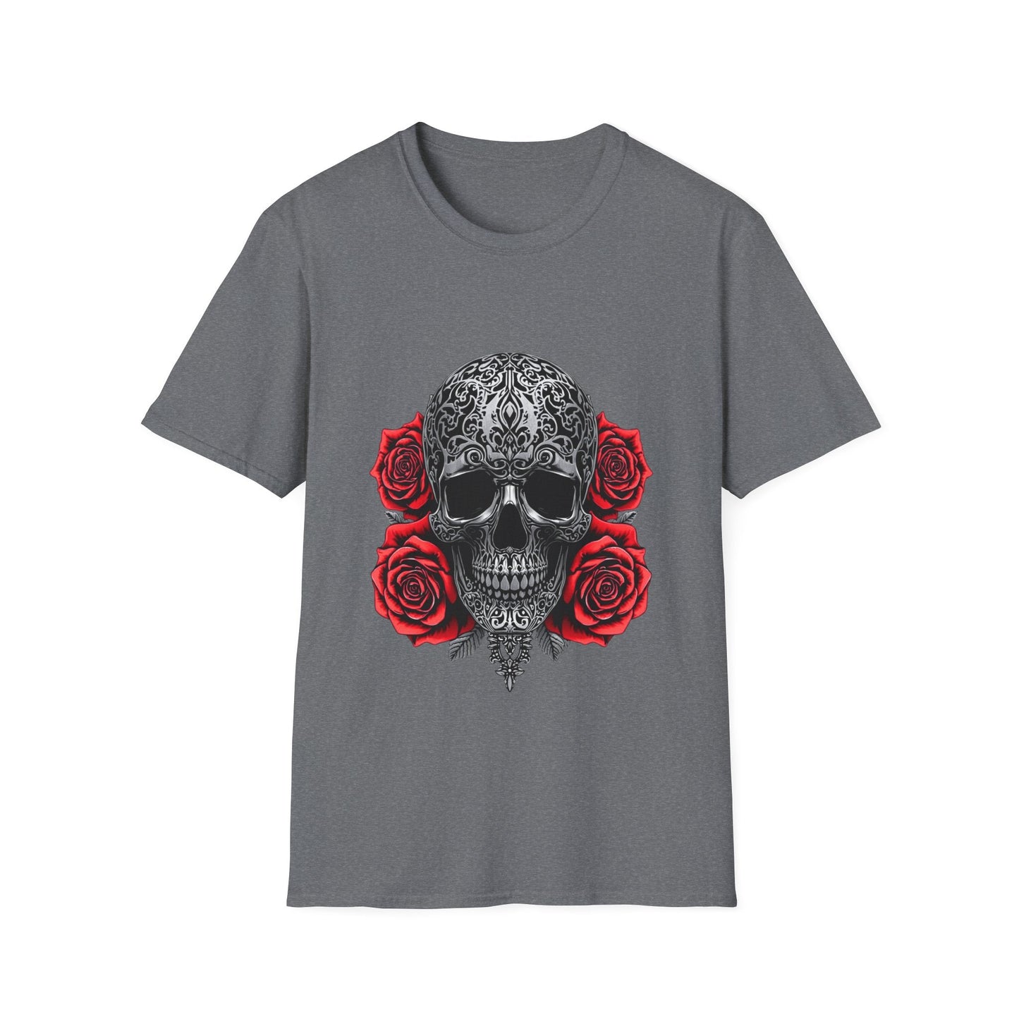 Iron Skull & Red Roses Tattoo Inspired Tee - SJM Print Store