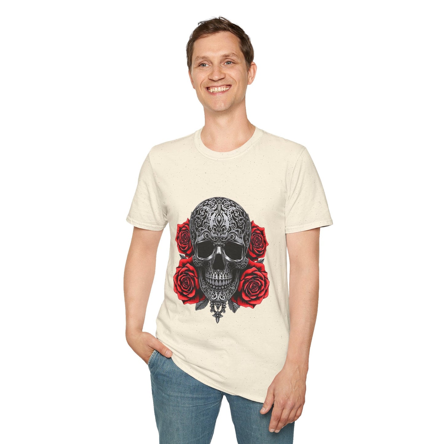 Iron Skull & Red Roses Tattoo Inspired Tee - SJM Print Store