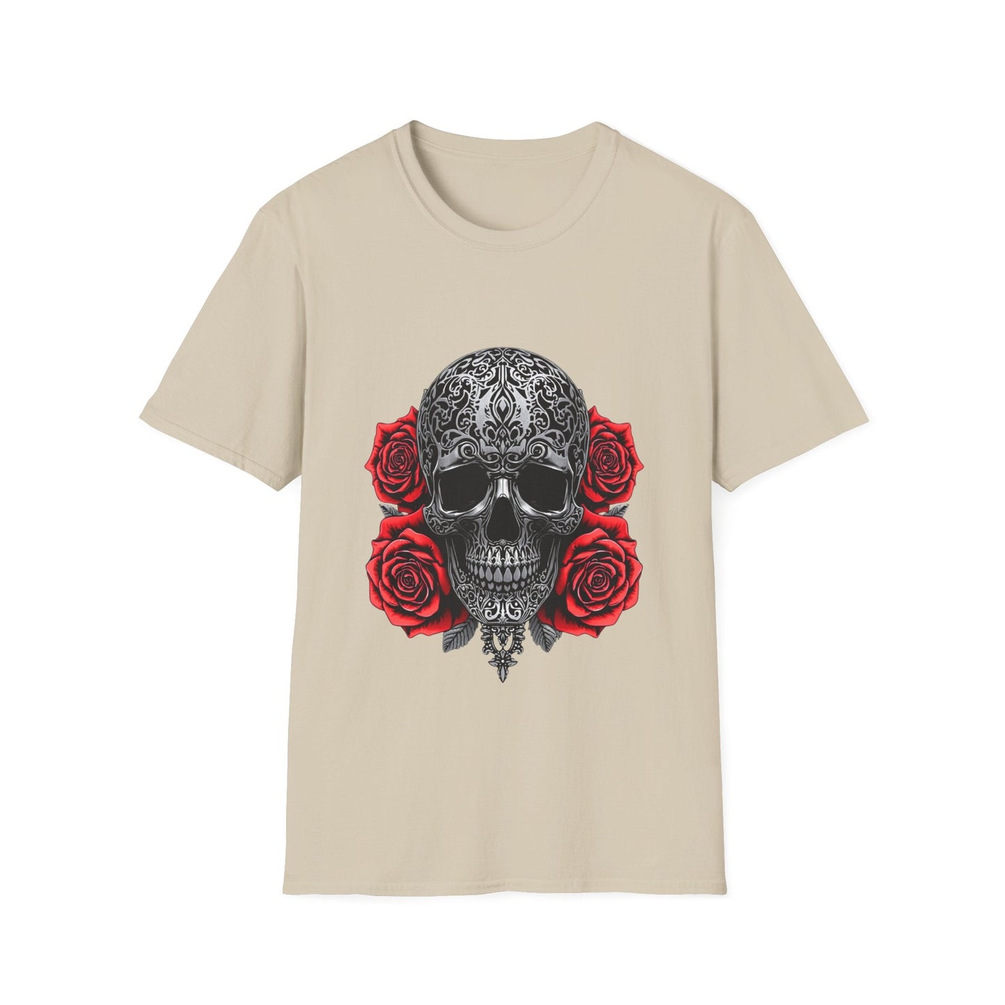 Iron Skull & Red Roses Tattoo Inspired Tee - SJM Print Store
