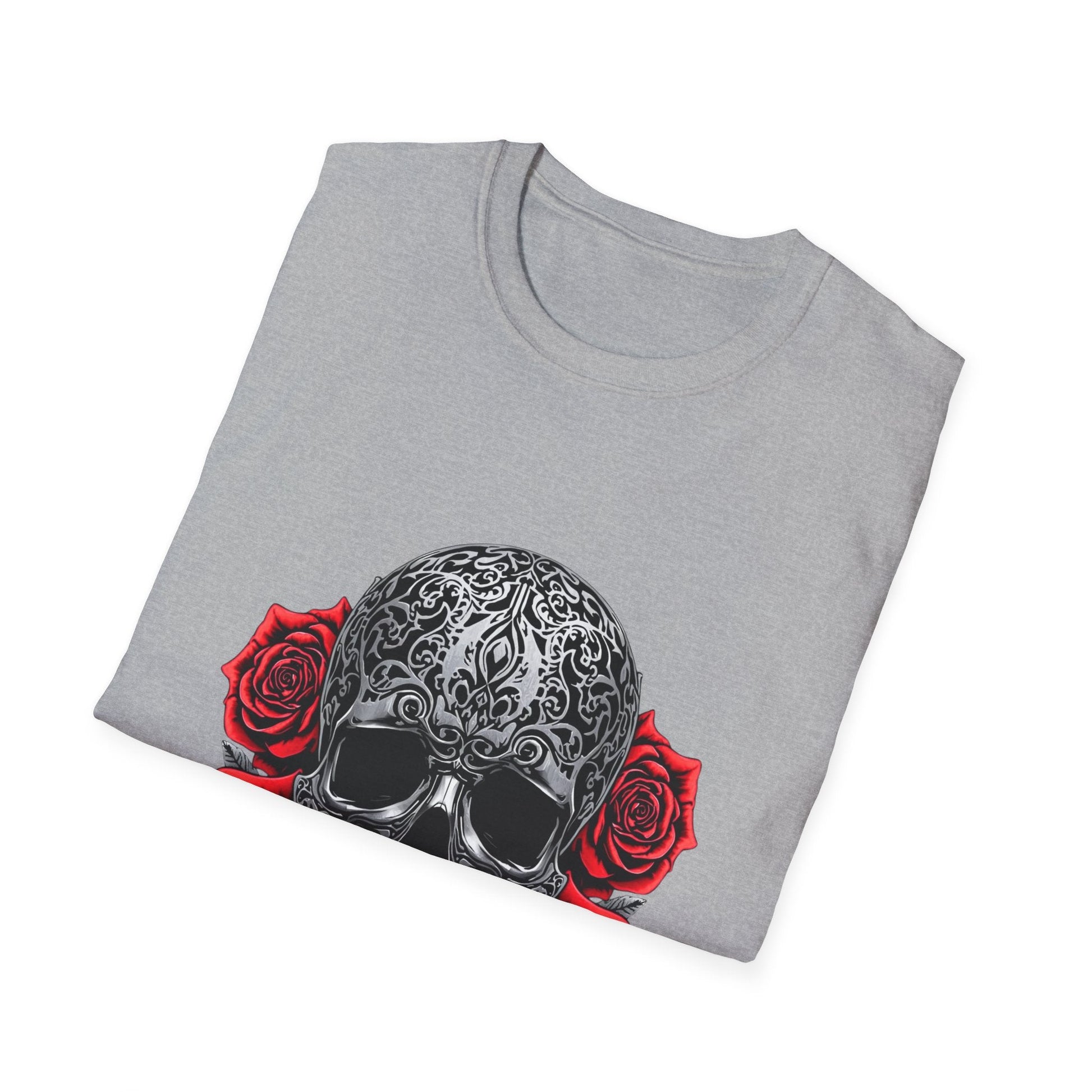 Iron Skull & Red Roses Tattoo Inspired Tee - SJM Print Store