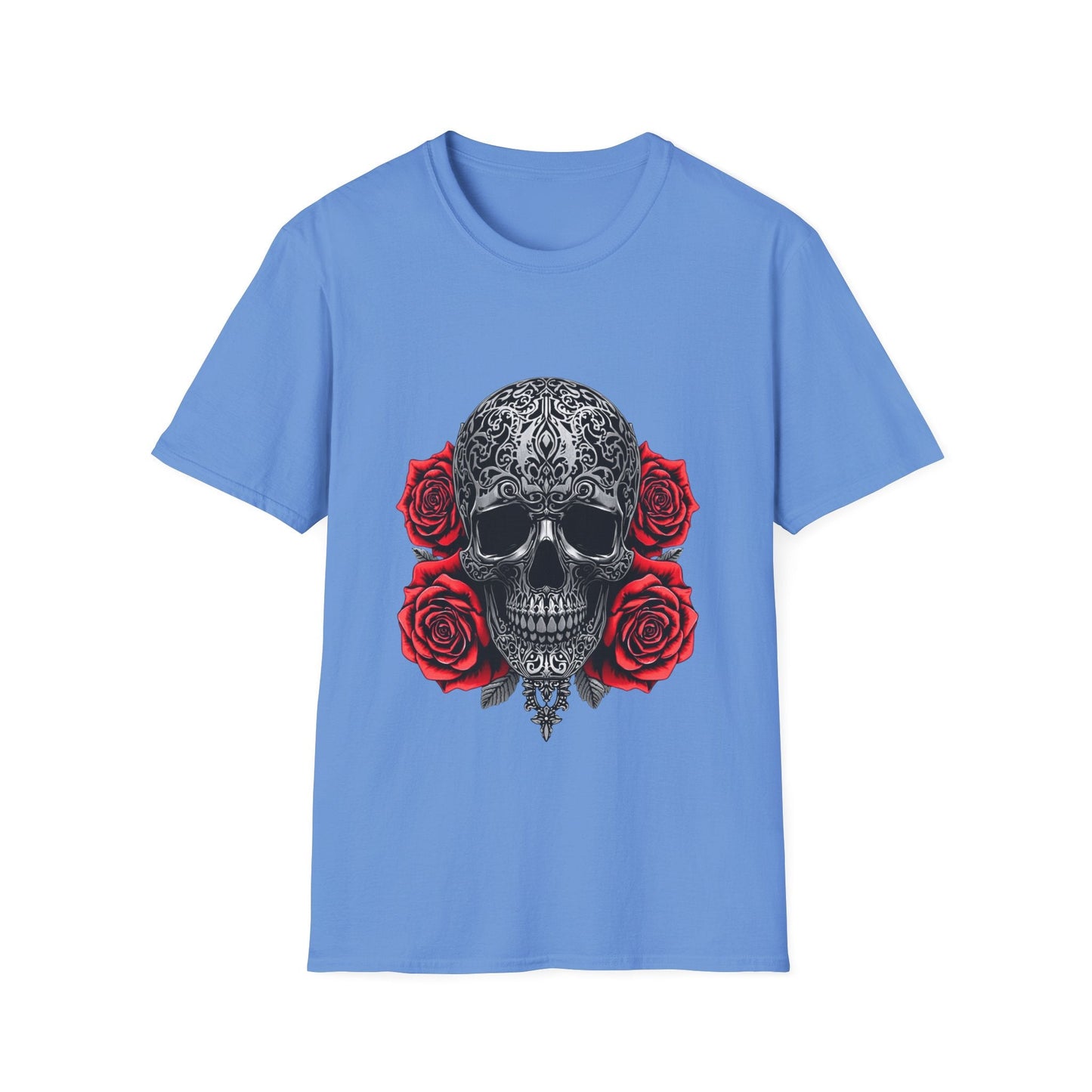 Iron Skull & Red Roses Tattoo Inspired Tee - SJM Print Store