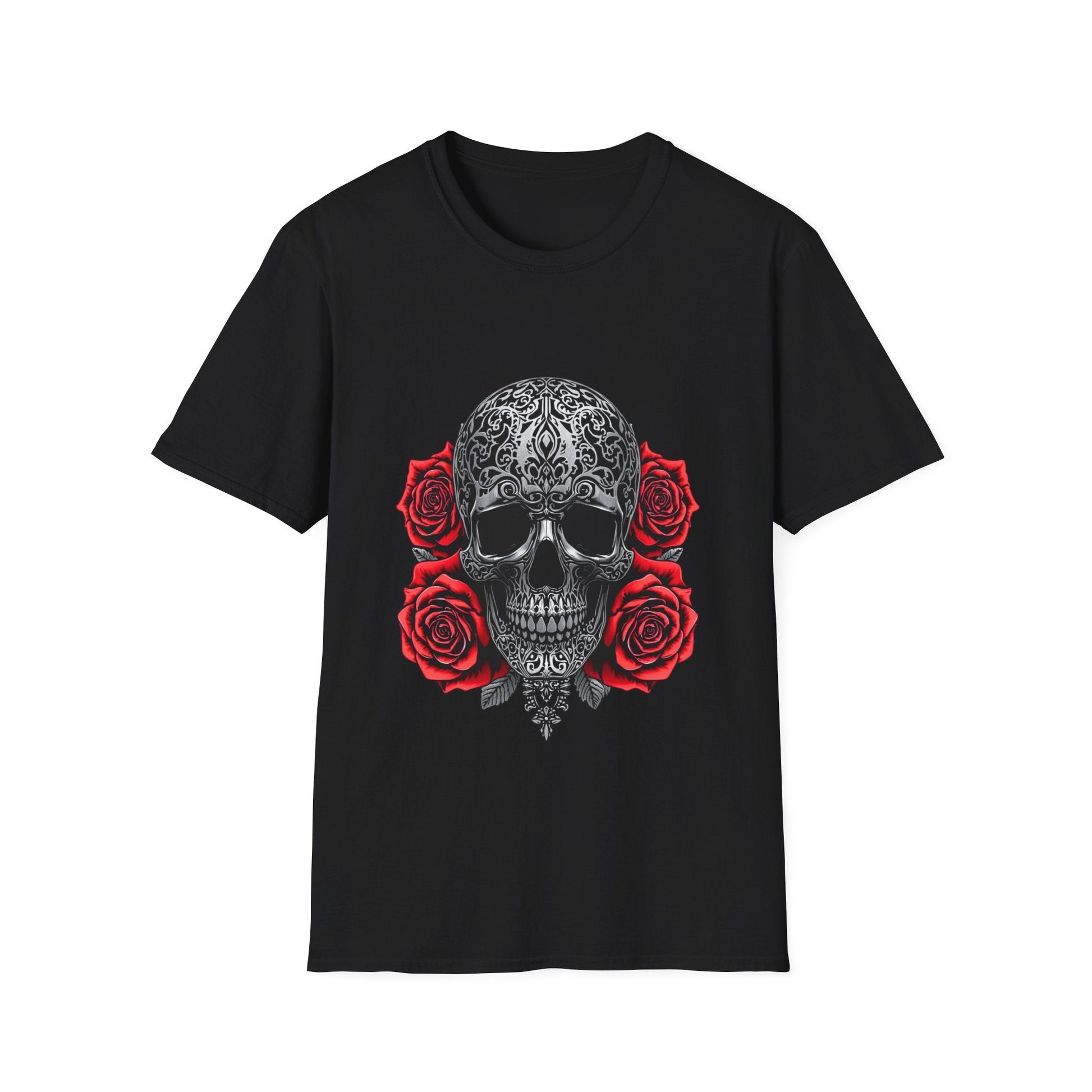 Iron Skull & Red Roses Tattoo Inspired Tee - SJM Print Store
