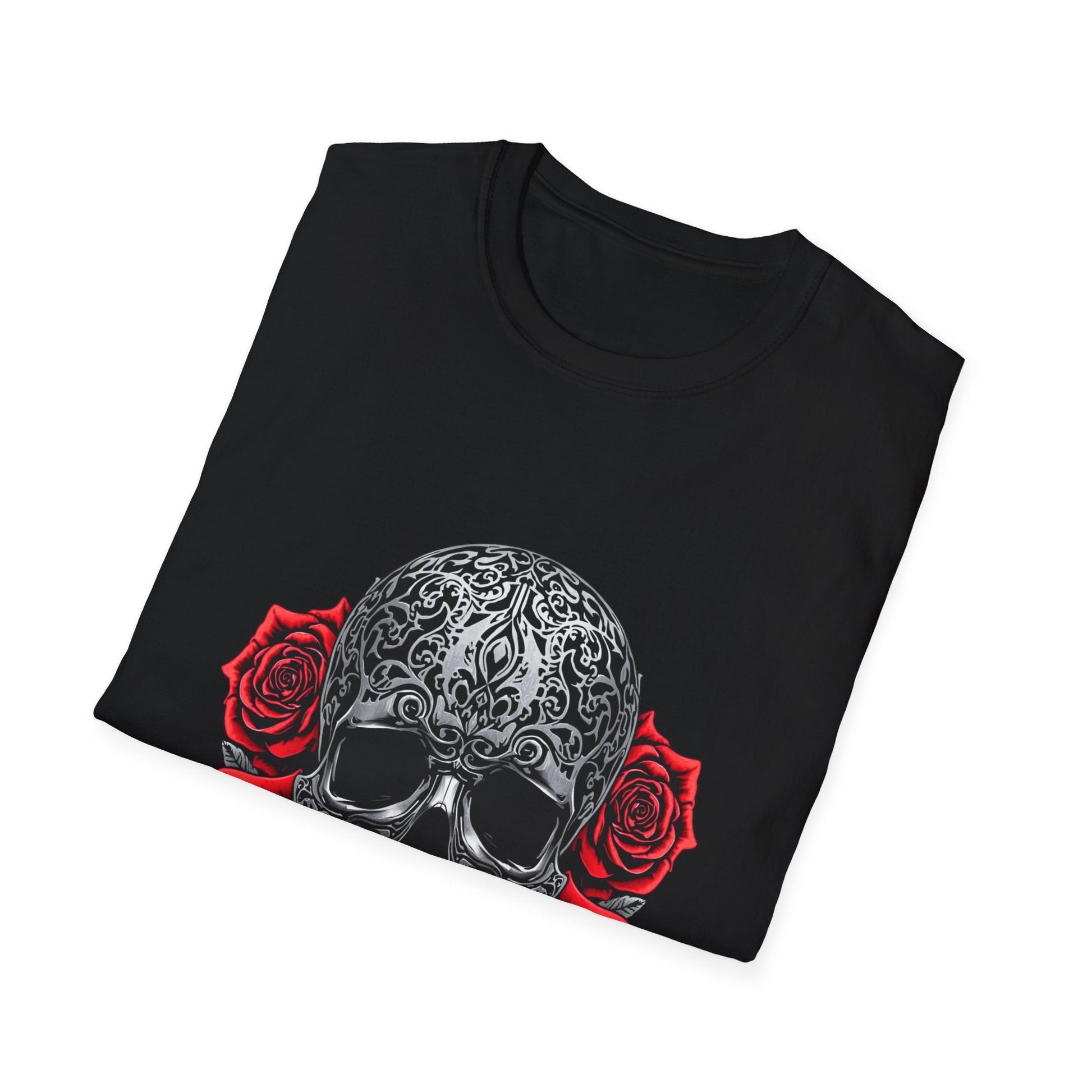 Iron Skull & Red Roses Tattoo Inspired Tee - SJM Print Store