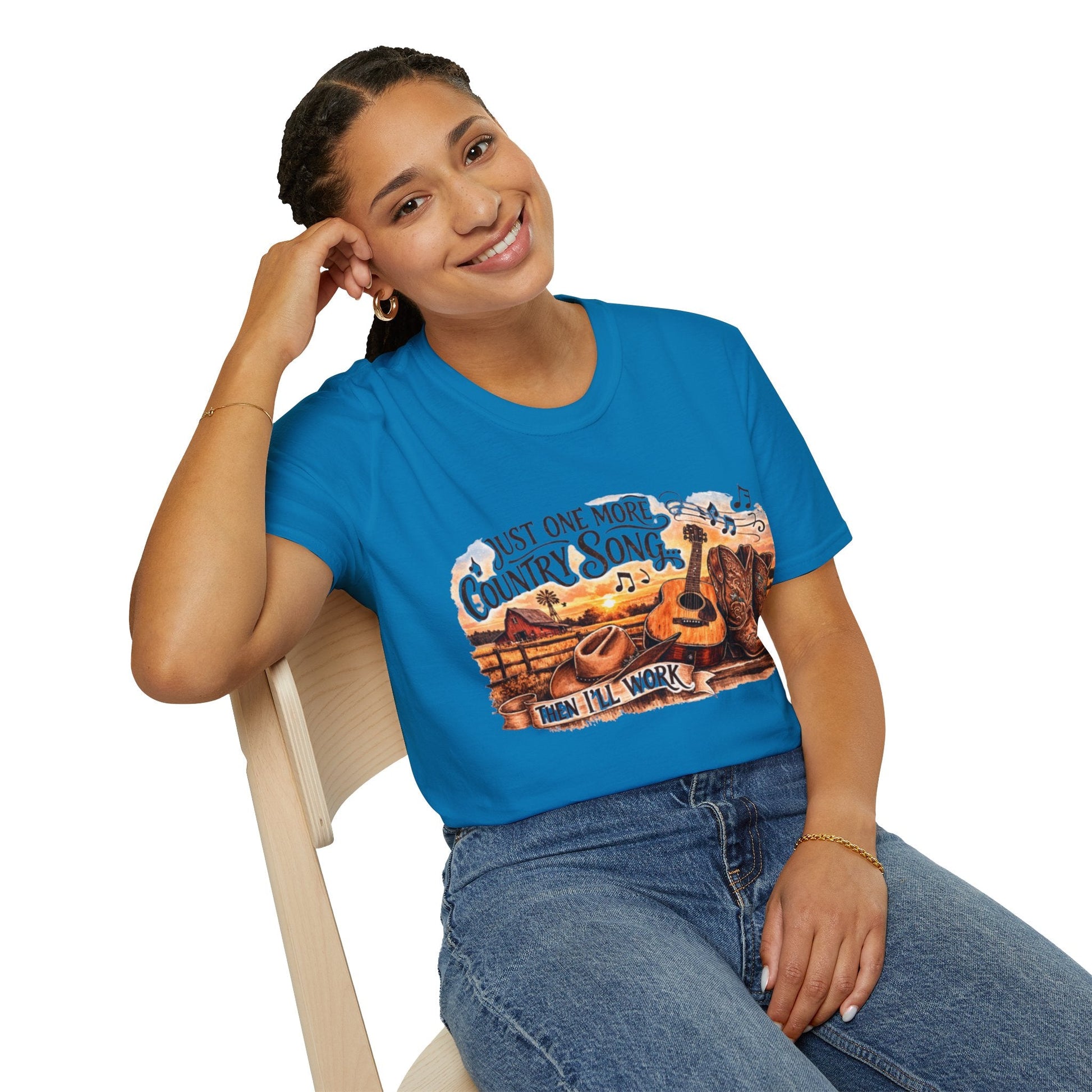 Just One More Country Song Guitar & Boots T-Shirt - SJM Print Store