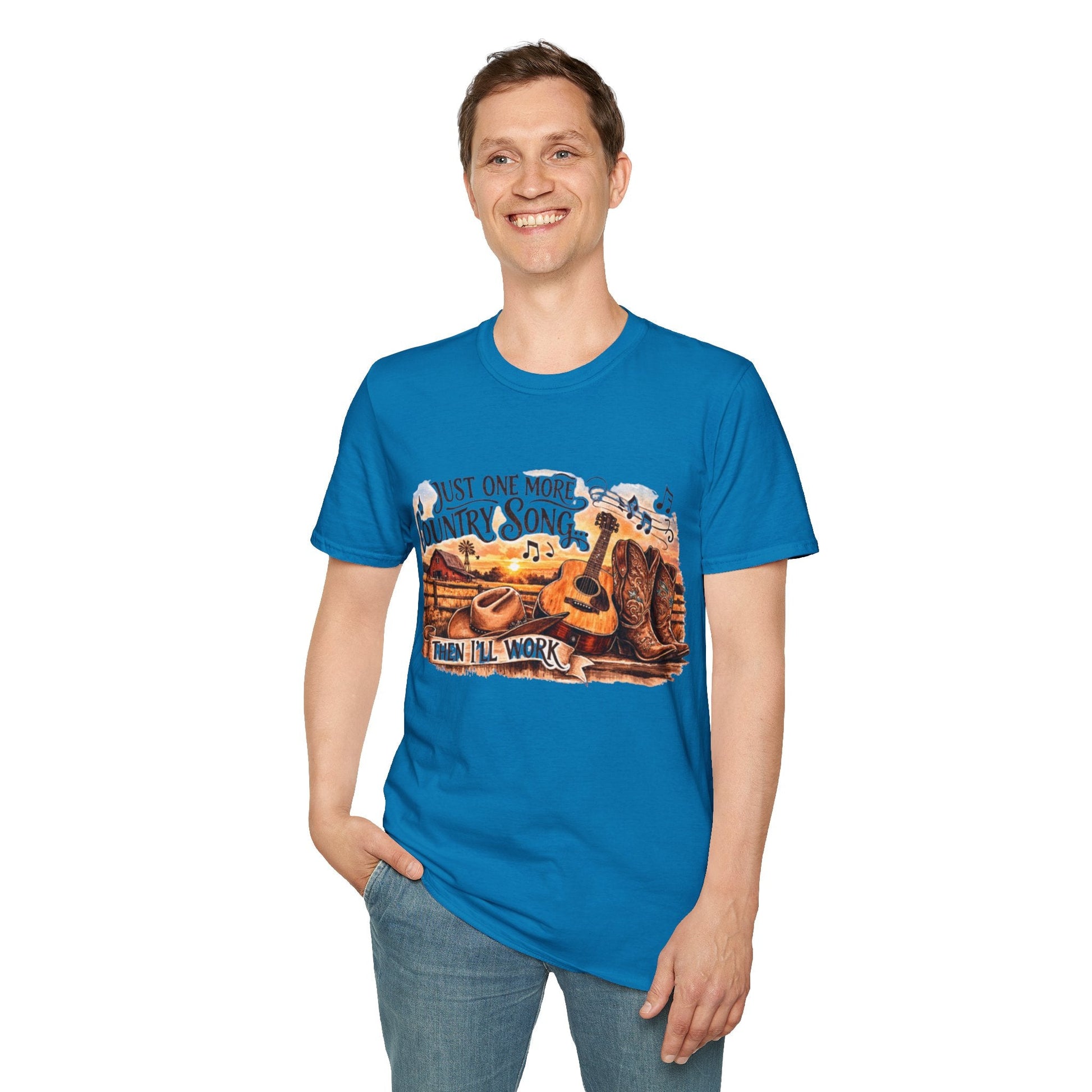 Just One More Country Song Guitar & Boots T-Shirt - SJM Print Store
