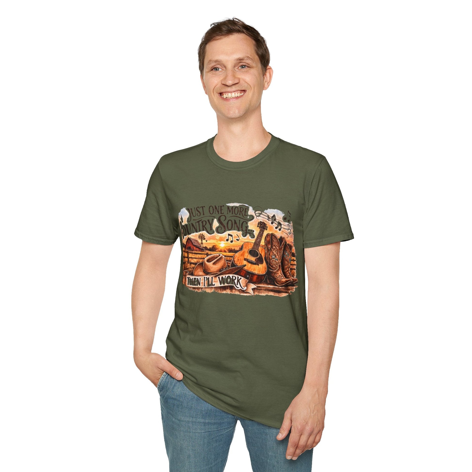 Just One More Country Song Guitar & Boots T-Shirt - SJM Print Store