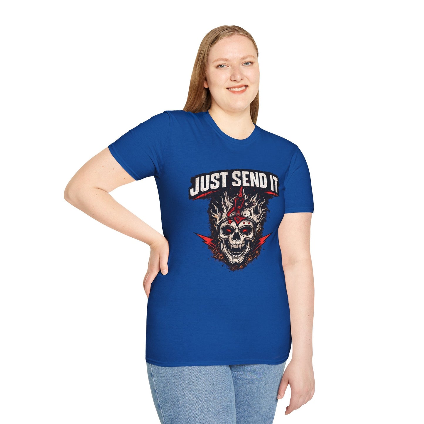 Just Send It Skull Moto T-Shirt - SJM Print Store