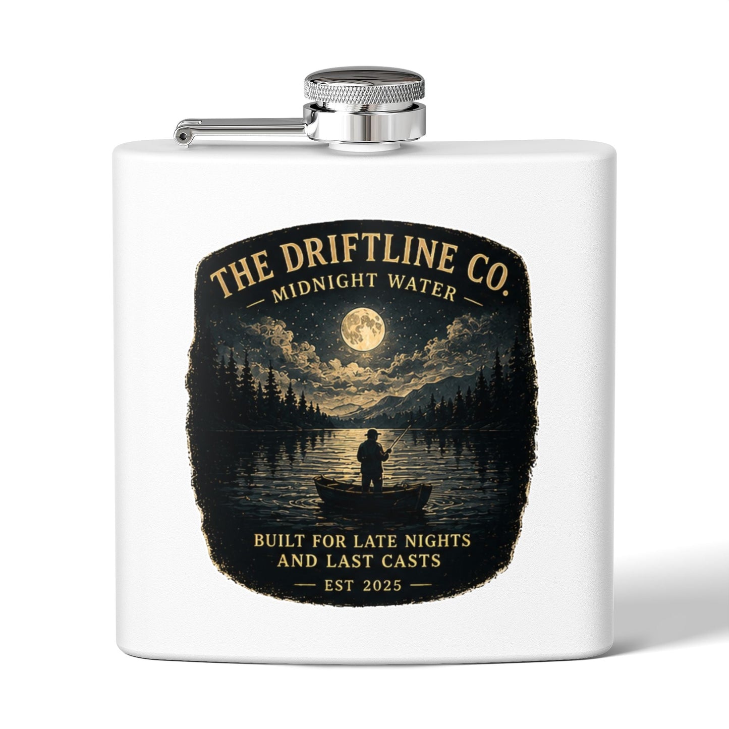 Late Nights Last Casts Hip Flask - SJM Print Store