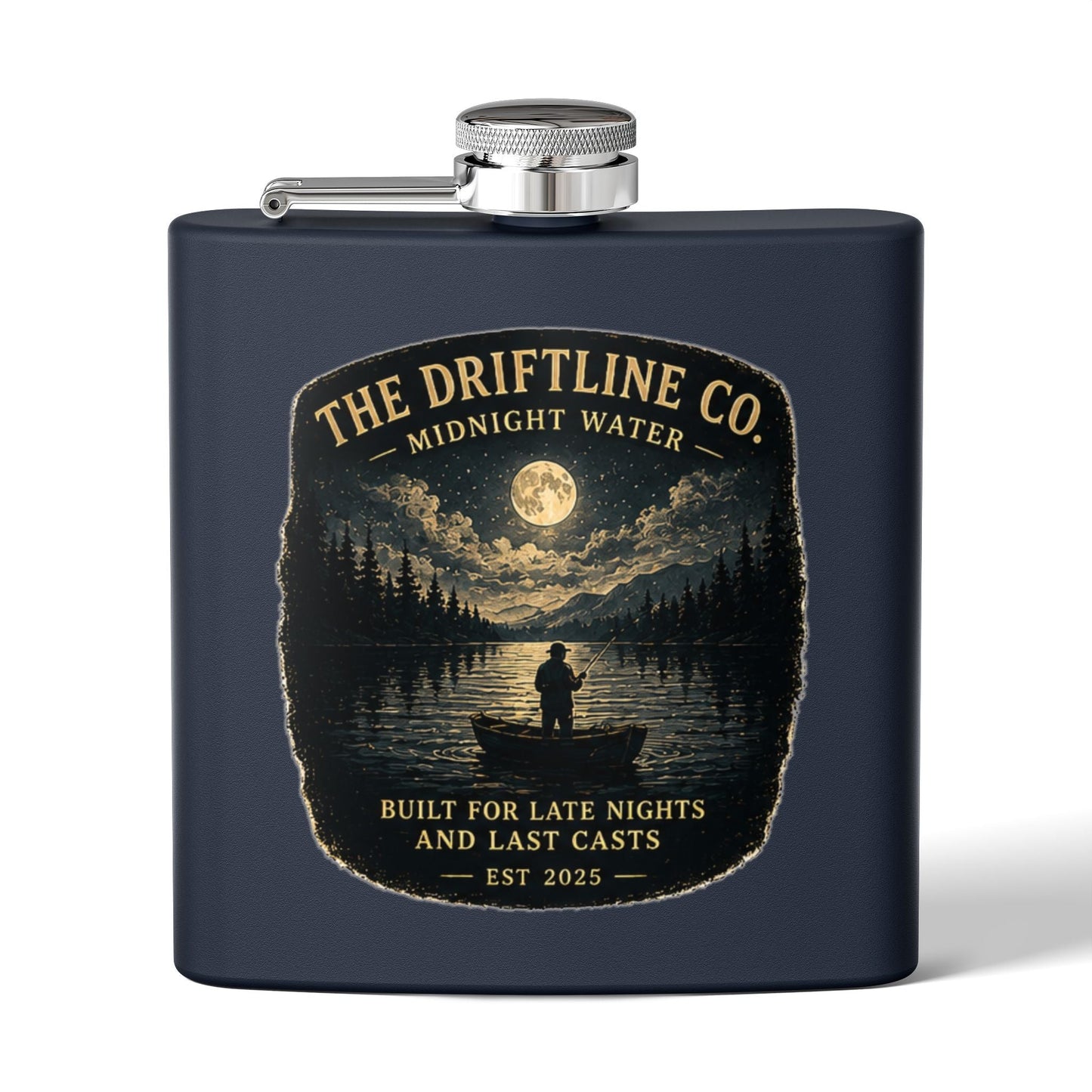 Late Nights Last Casts Hip Flask - SJM Print Store