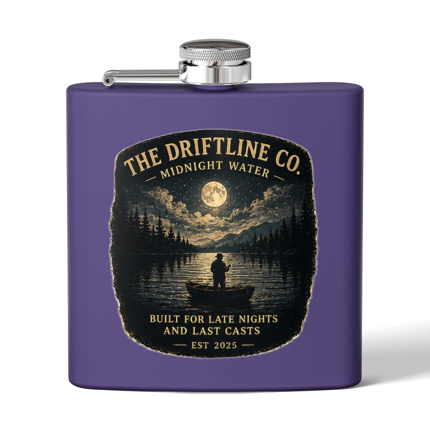 Late Nights Last Casts Hip Flask - SJM Print Store