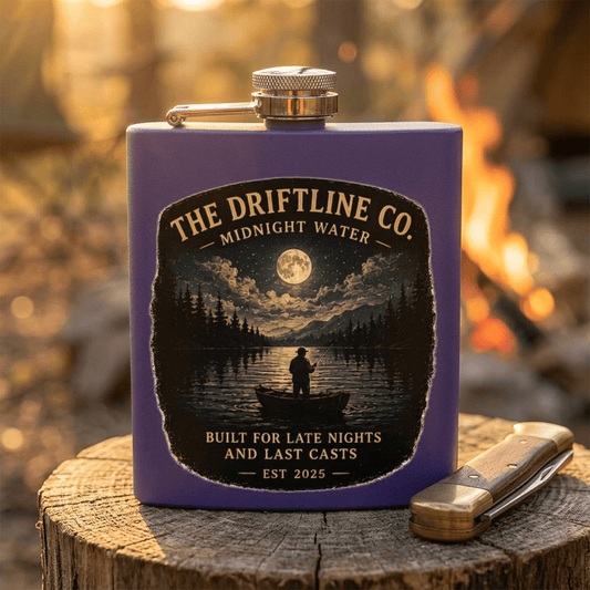 Late Nights Last Casts Hip Flask - SJM Print Store