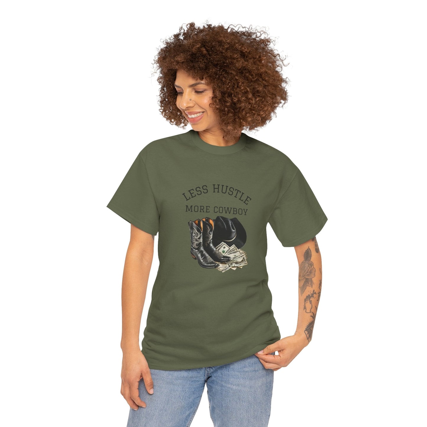 Less Hustle More Cowboy unique designed T-Shirt - SJM Print Store