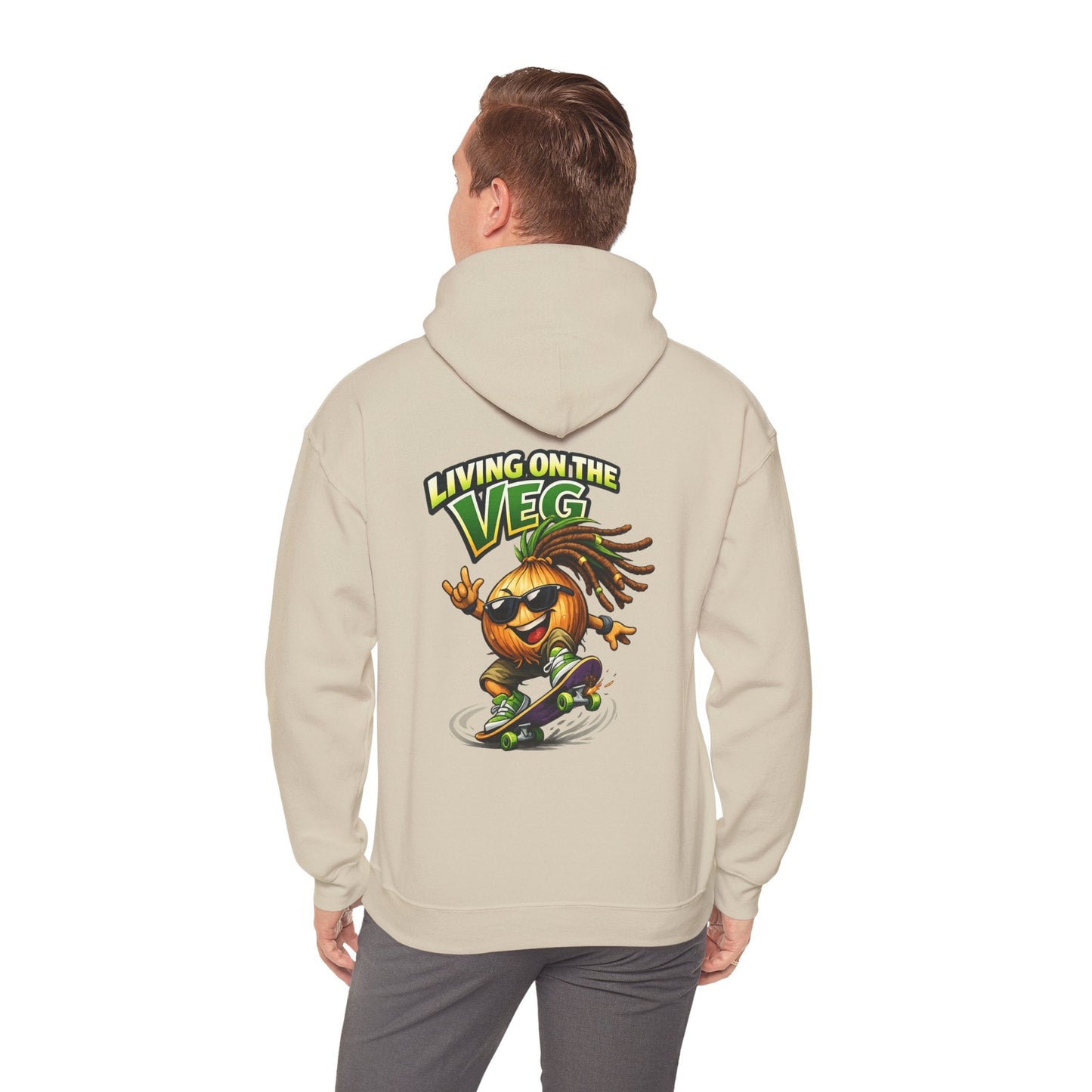 Living on the Veg Onion Skateboarder Hoodie - SJM Print Store