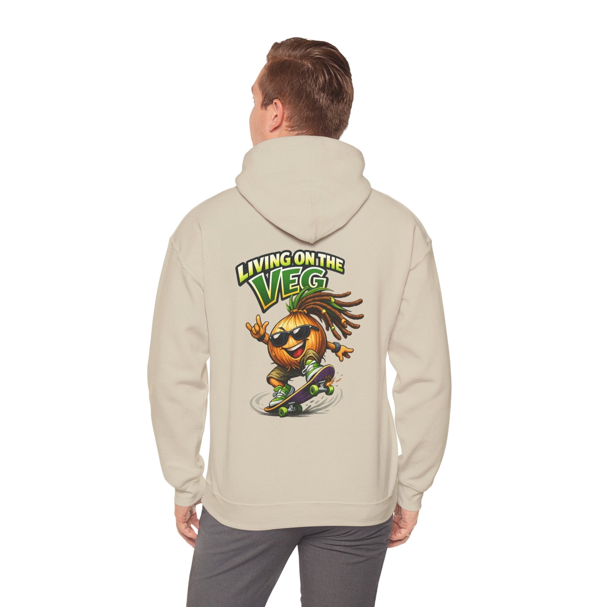 Living on the Veg Onion Skateboarder Hoodie - SJM Print Store