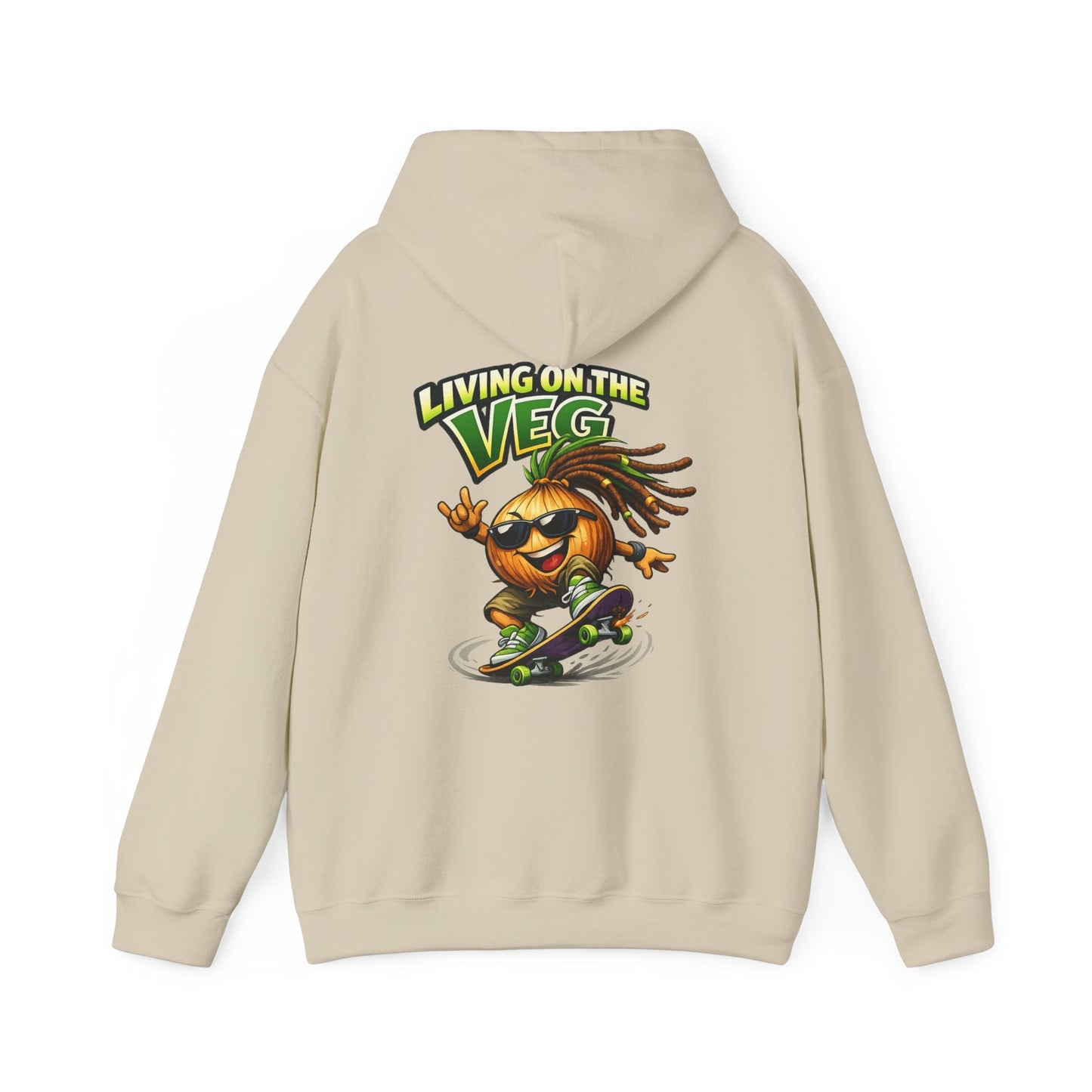 Living on the Veg Onion Skateboarder Hoodie - SJM Print Store