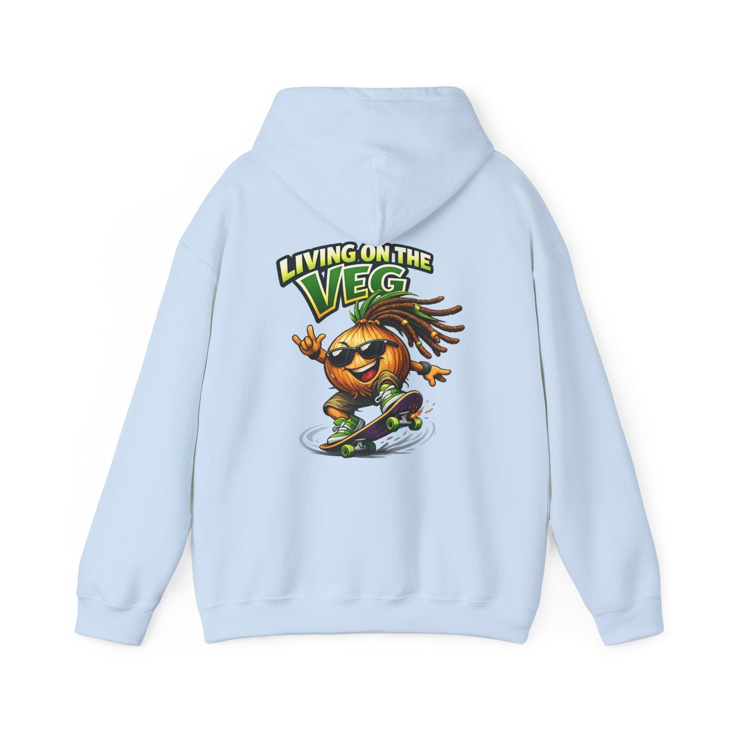 Living on the Veg Onion Skateboarder Hoodie - SJM Print Store