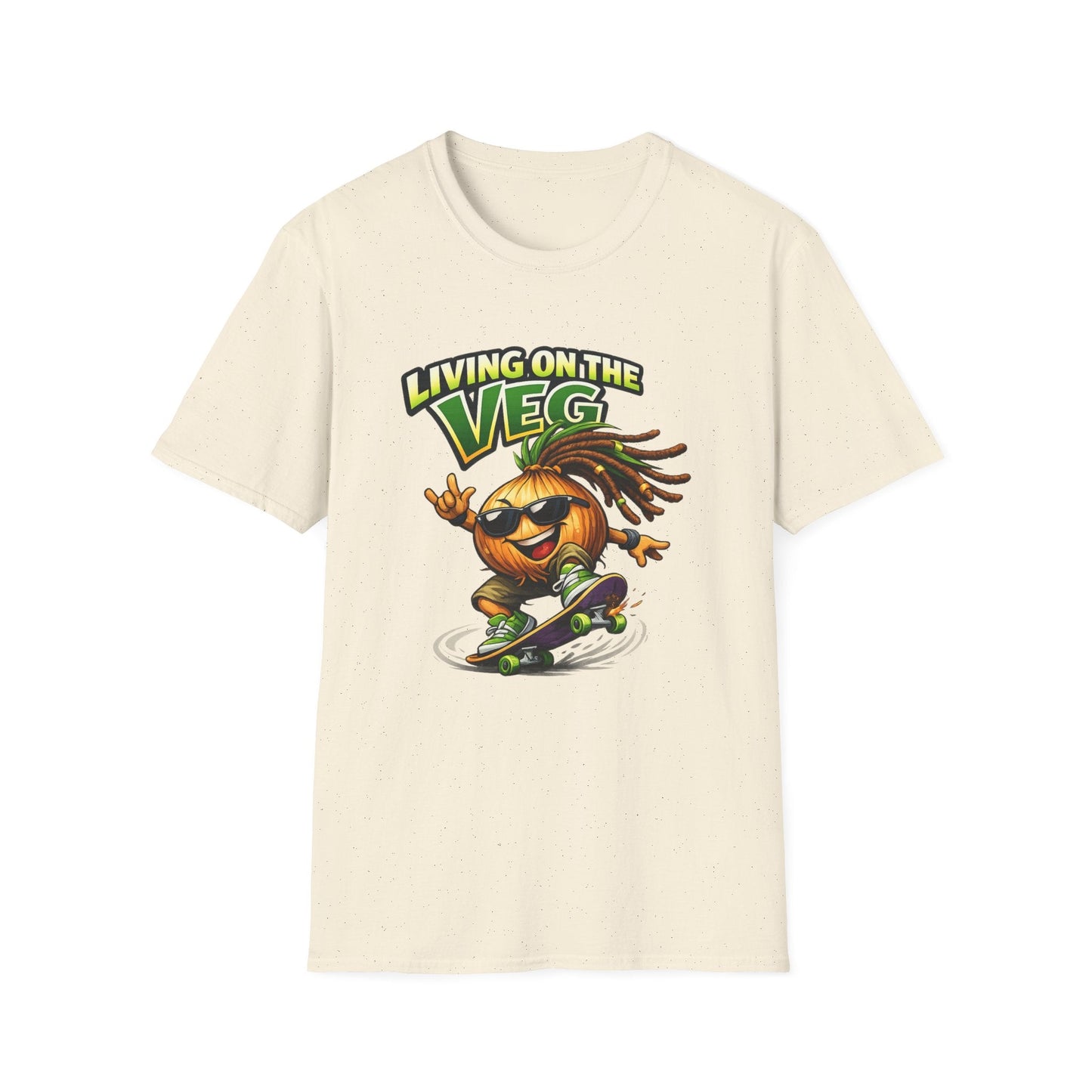 Living on the Veg Onion Skateboarder T-Shirt - SJM Print Store