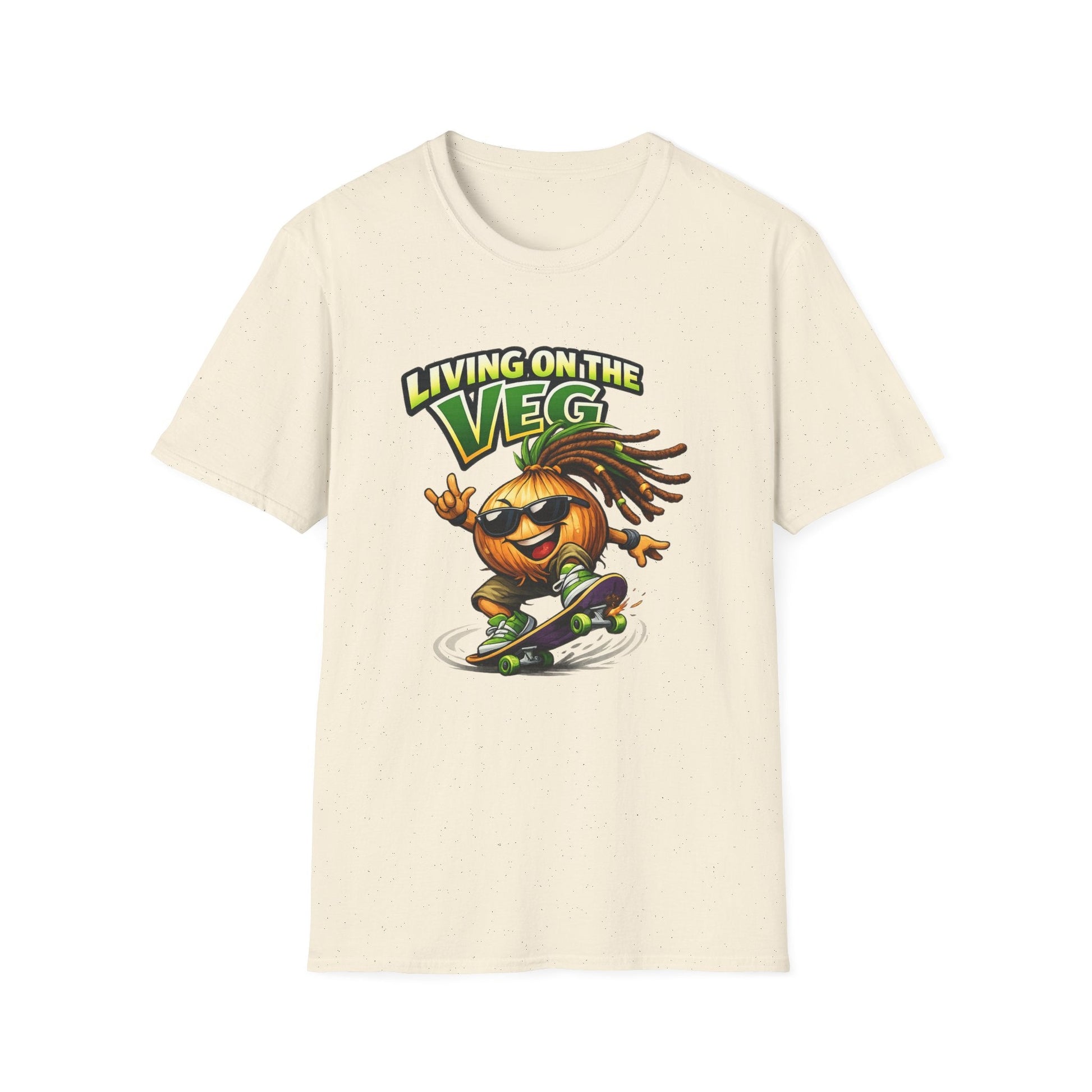 Living on the Veg Onion Skateboarder T-Shirt - SJM Print Store