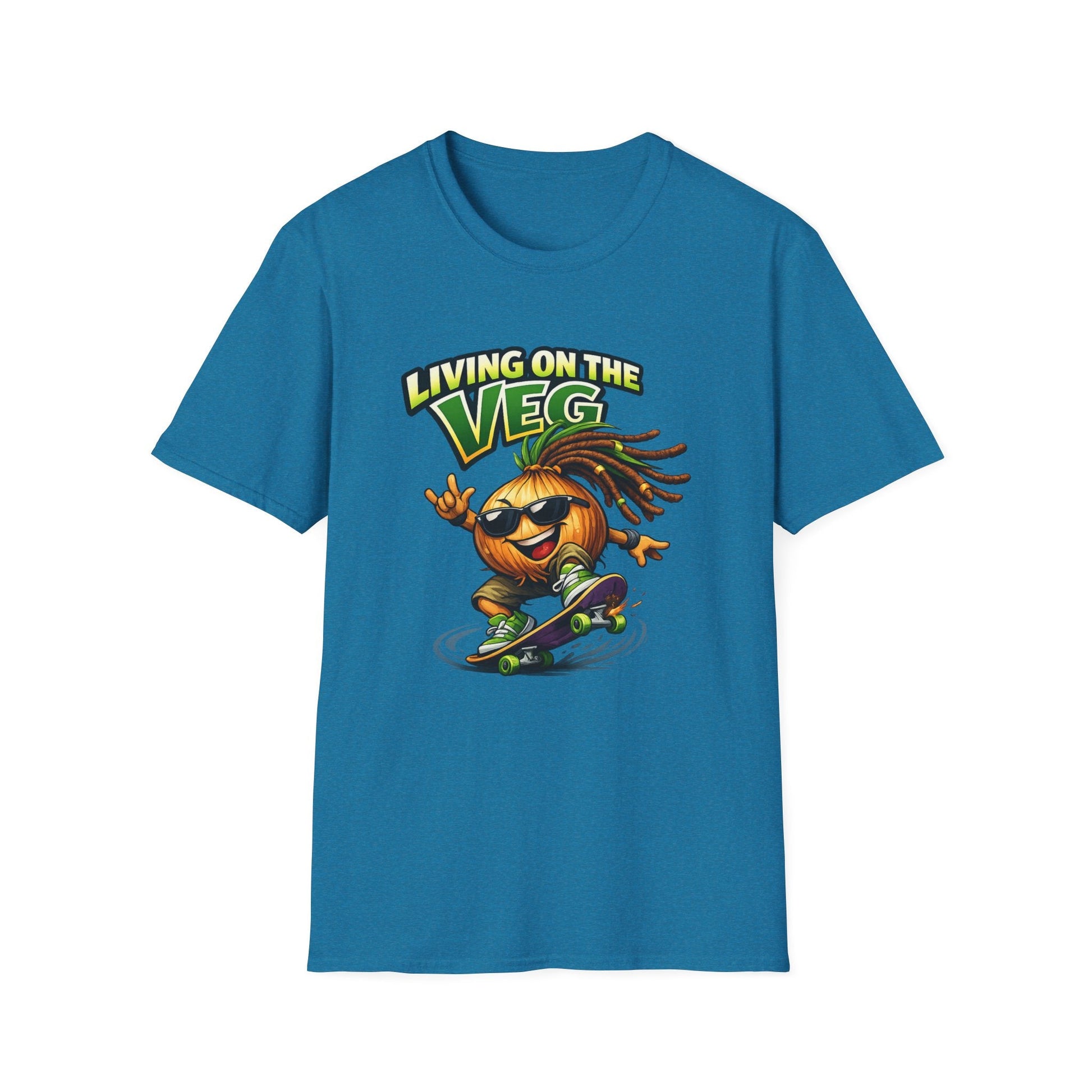 Living on the Veg Onion Skateboarder T-Shirt - SJM Print Store