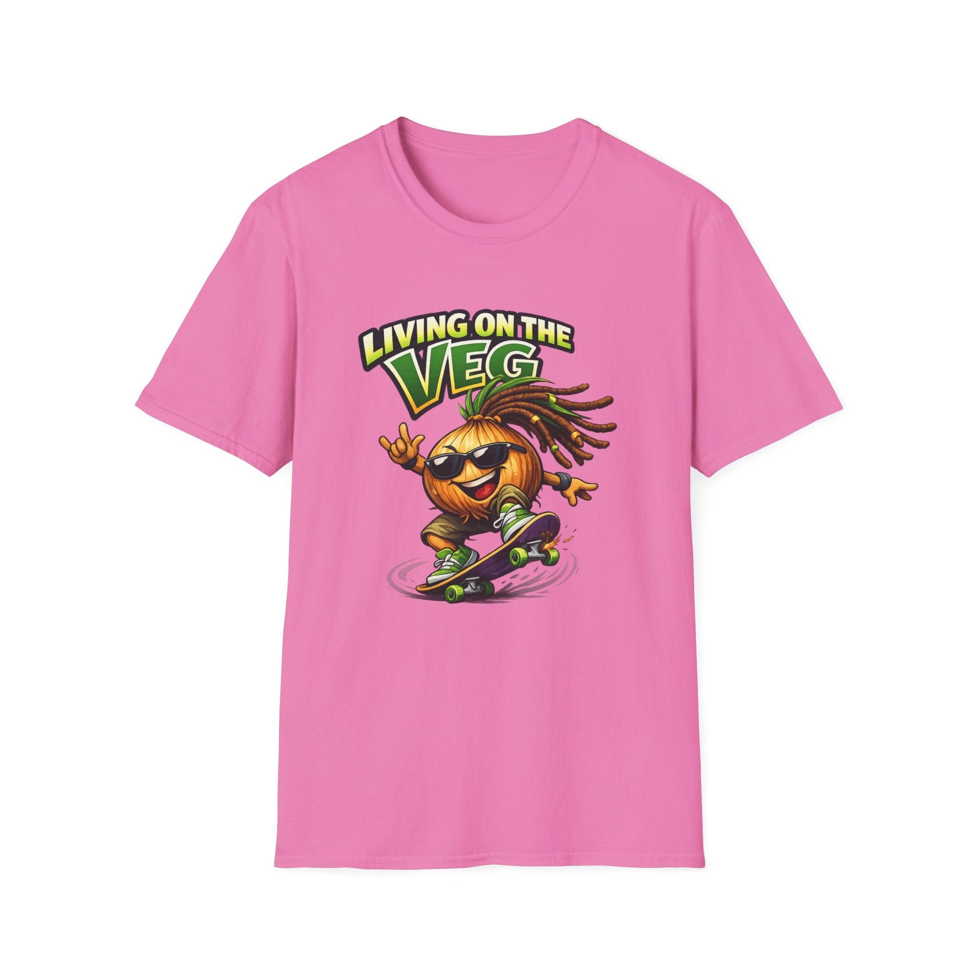 Living on the Veg Onion Skateboarder T-Shirt - SJM Print Store