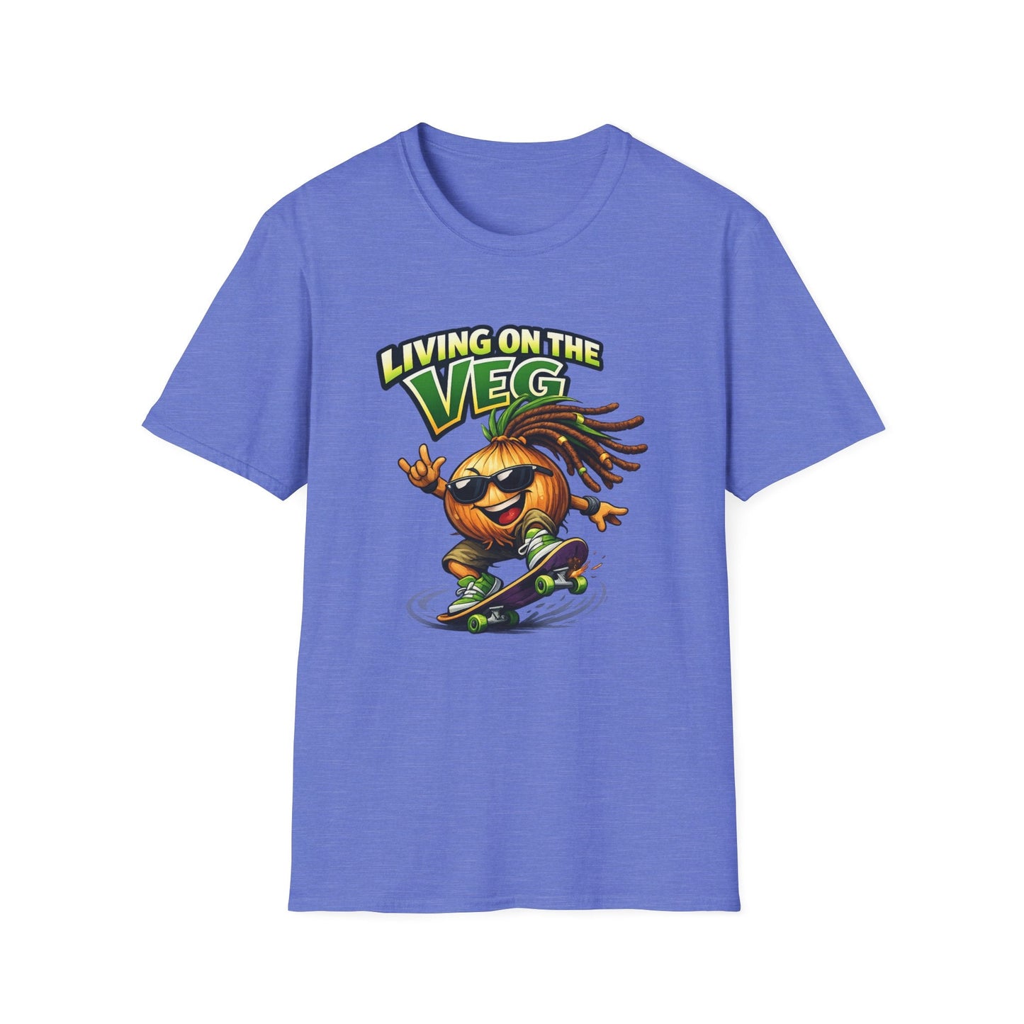 Living on the Veg Onion Skateboarder T-Shirt - SJM Print Store