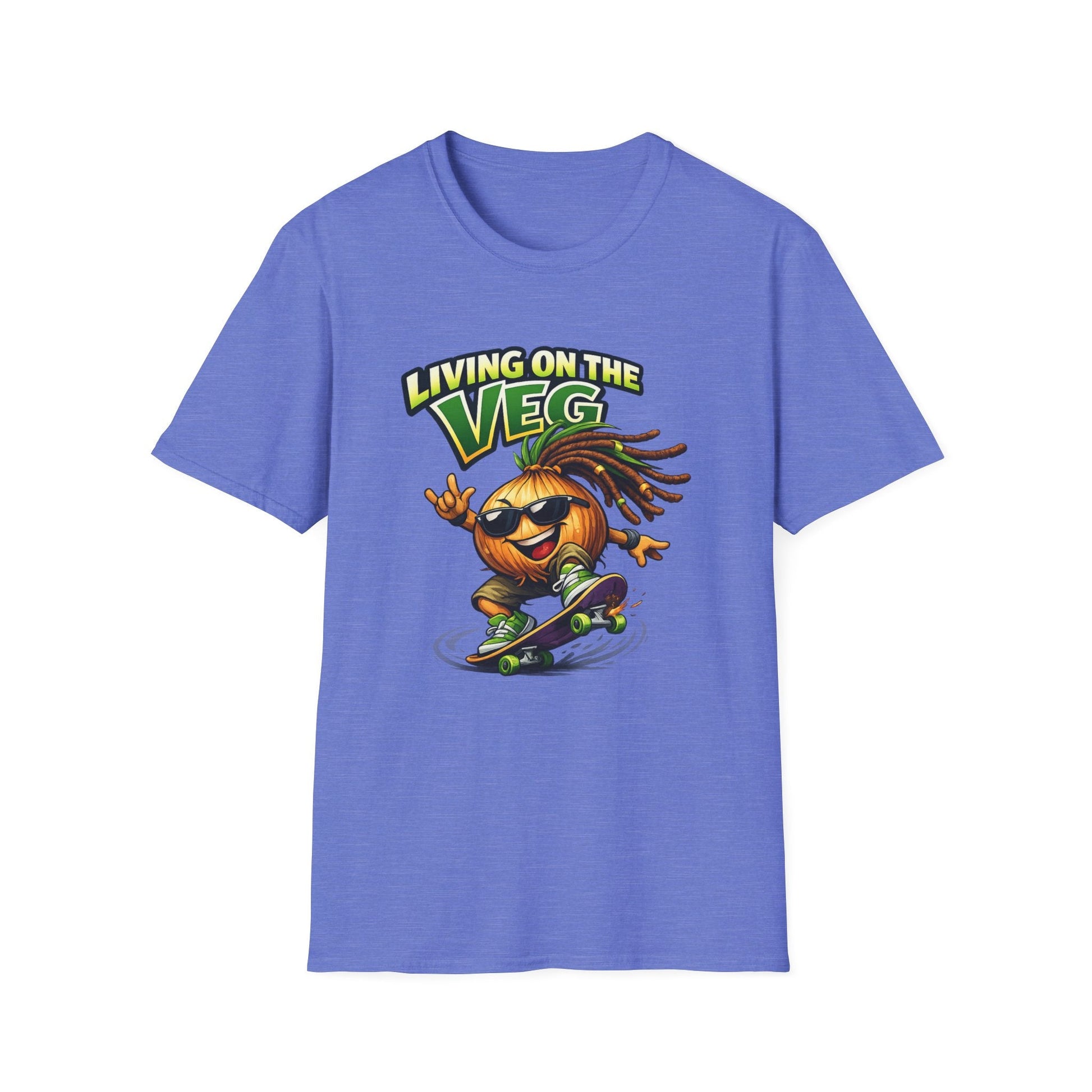 Living on the Veg Onion Skateboarder T-Shirt - SJM Print Store