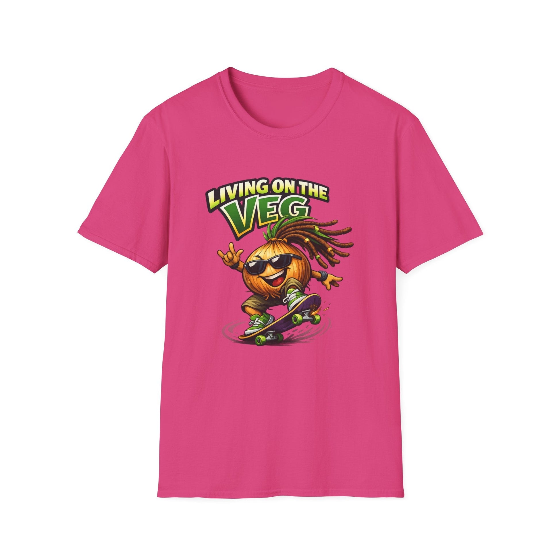 Living on the Veg Onion Skateboarder T-Shirt - SJM Print Store