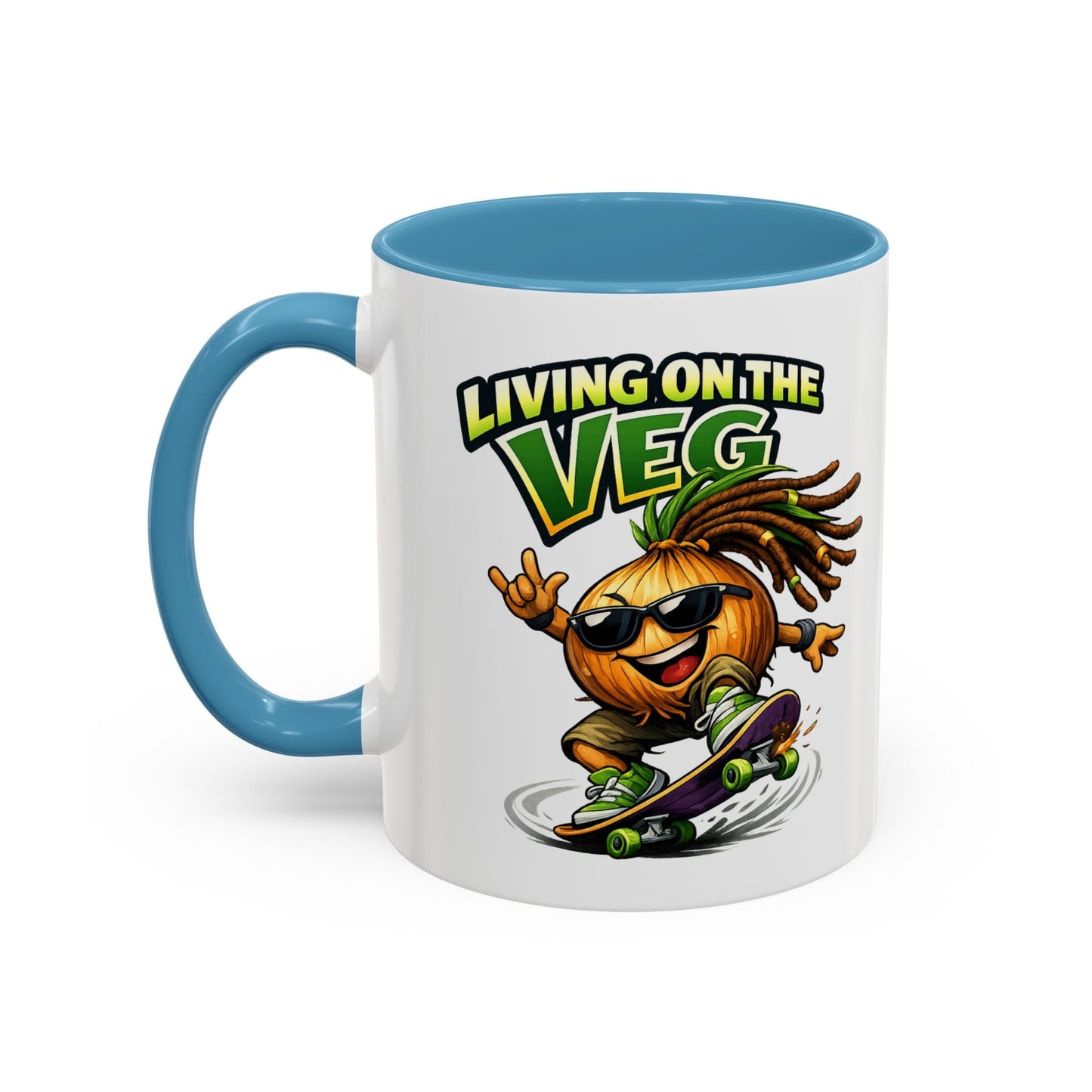 Living on the Veg Onion Skater Accent Coffee Mug - SJM Print Store
