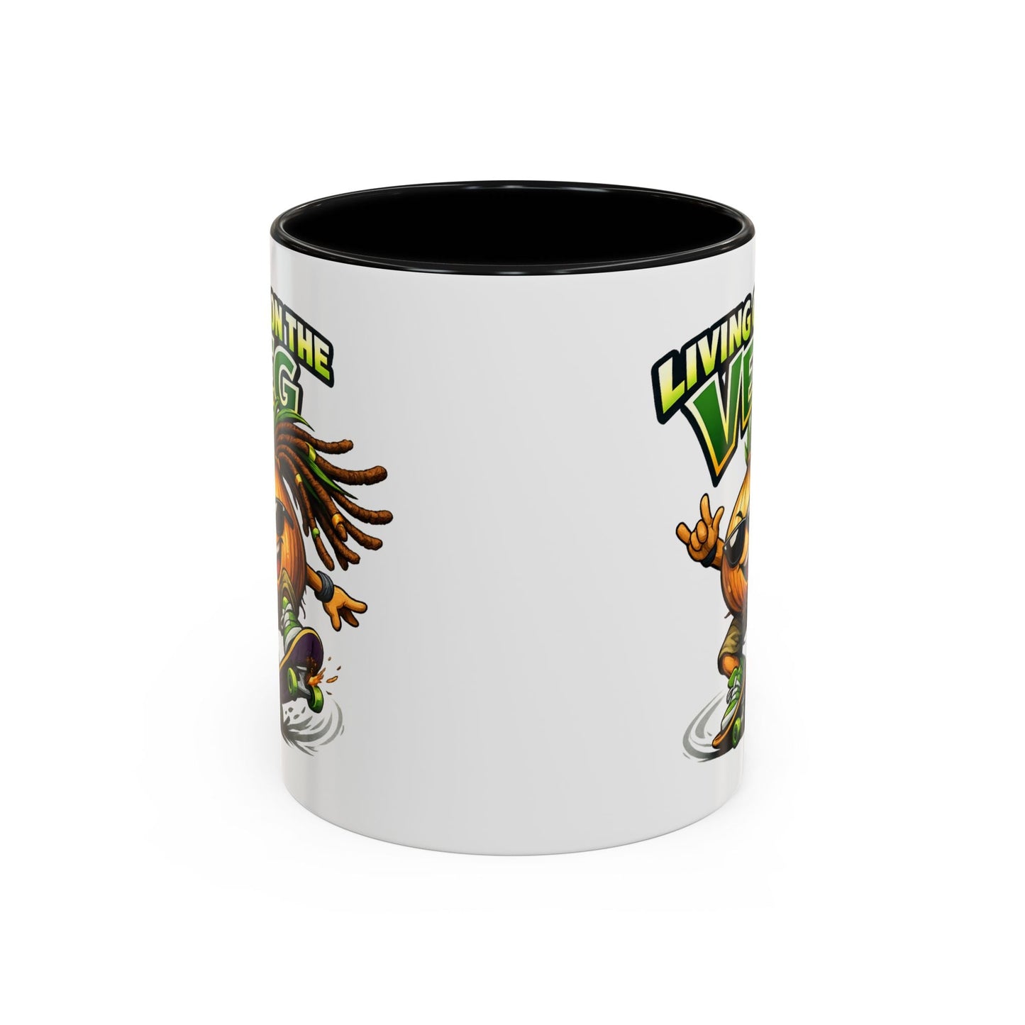 Living on the Veg Onion Skater Accent Coffee Mug - SJM Print Store