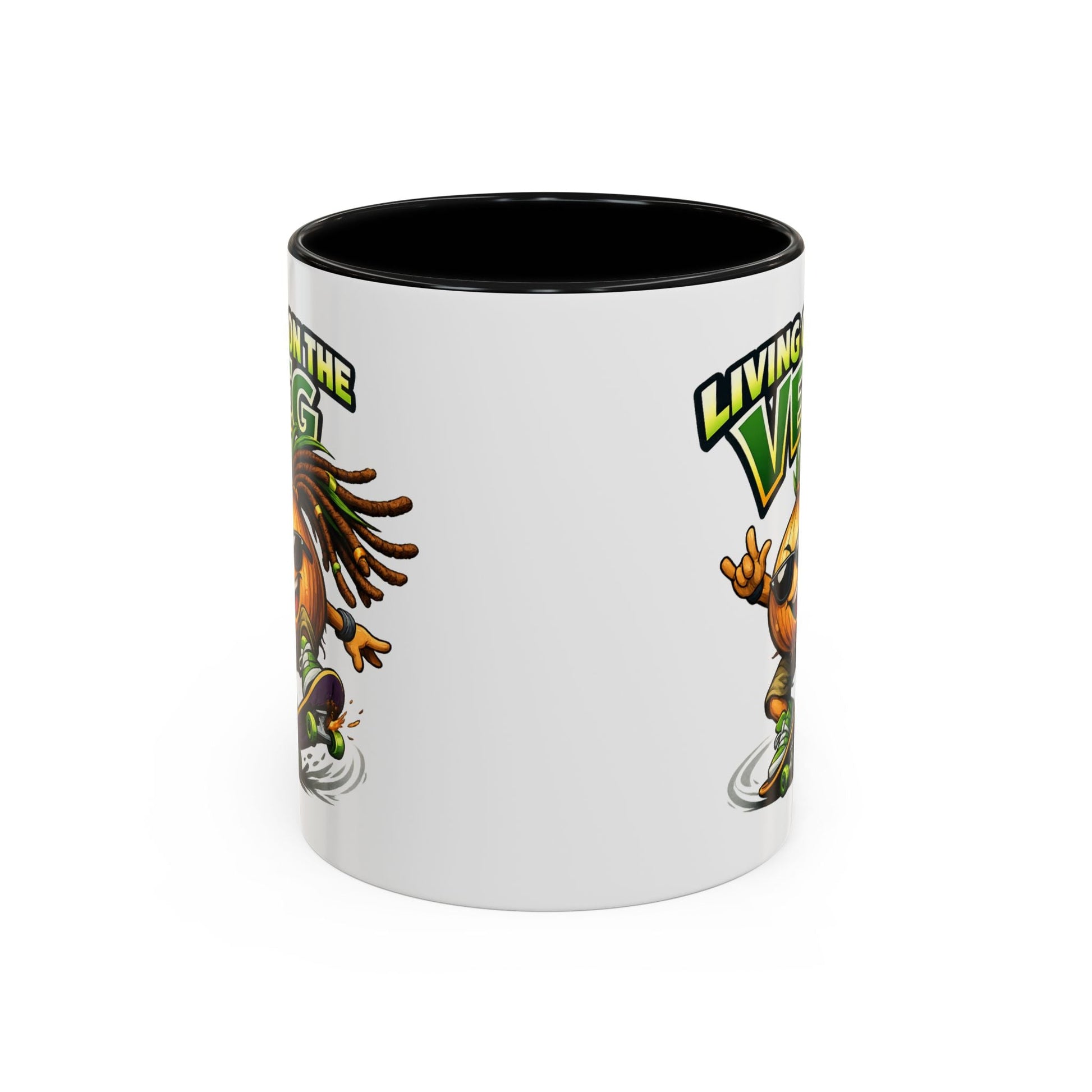 Living on the Veg Onion Skater Accent Coffee Mug - SJM Print Store
