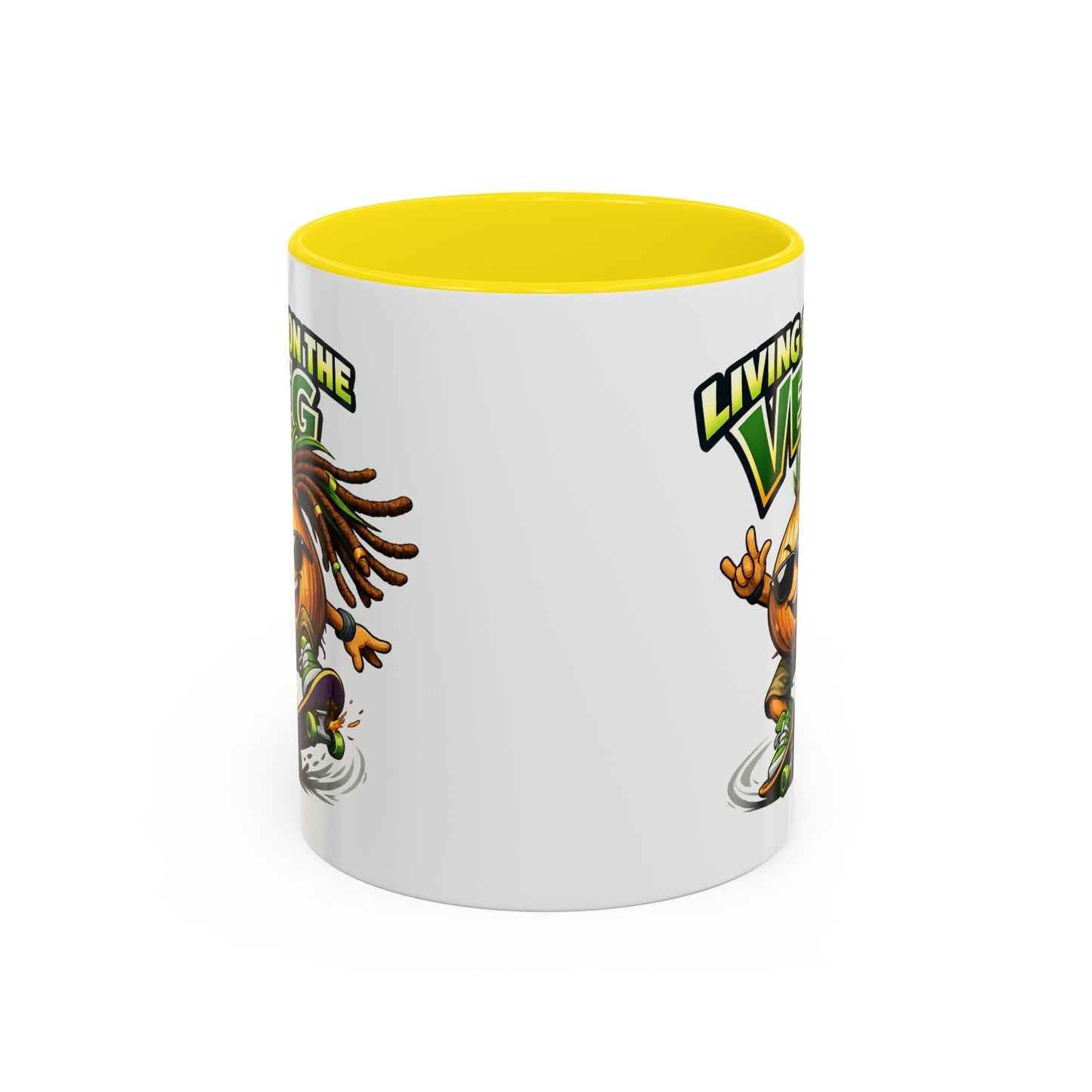 Living on the Veg Onion Skater Accent Coffee Mug - SJM Print Store