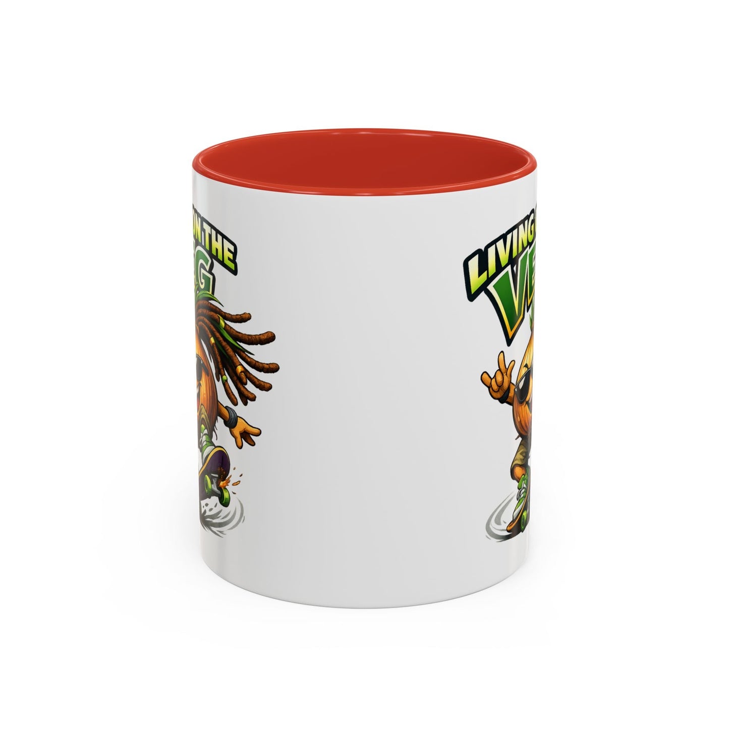 Living on the Veg Onion Skater Accent Coffee Mug - SJM Print Store