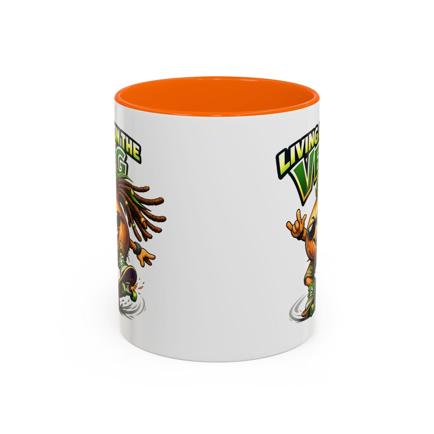 Living on the Veg Onion Skater Accent Coffee Mug - SJM Print Store