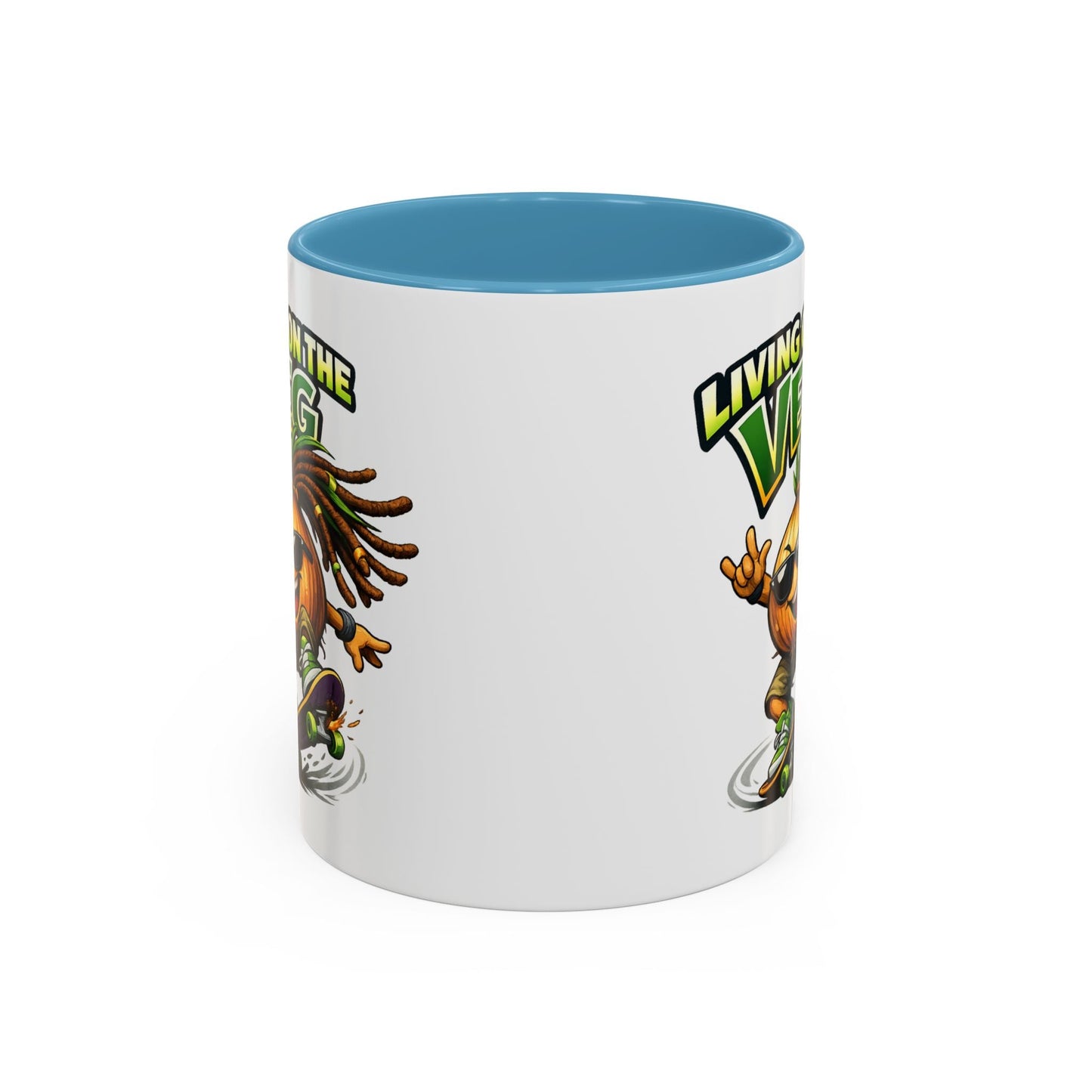 Living on the Veg Onion Skater Accent Coffee Mug - SJM Print Store