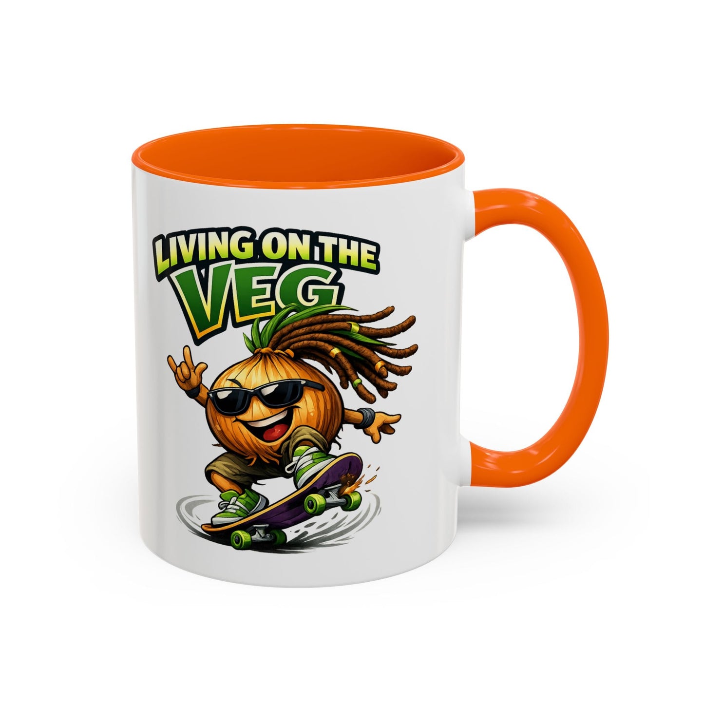 Living on the Veg Onion Skater Accent Coffee Mug - SJM Print Store