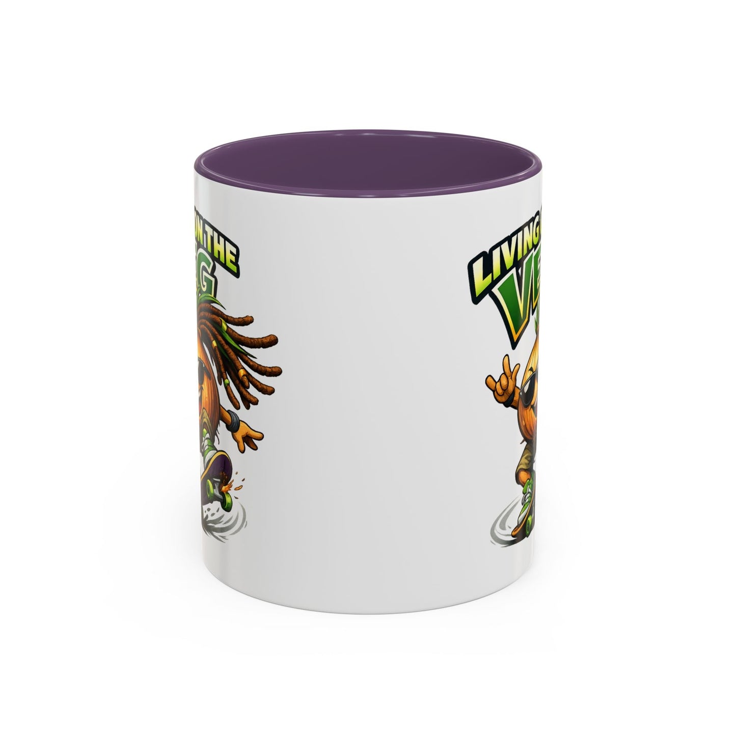Living on the Veg Onion Skater Accent Coffee Mug - SJM Print Store