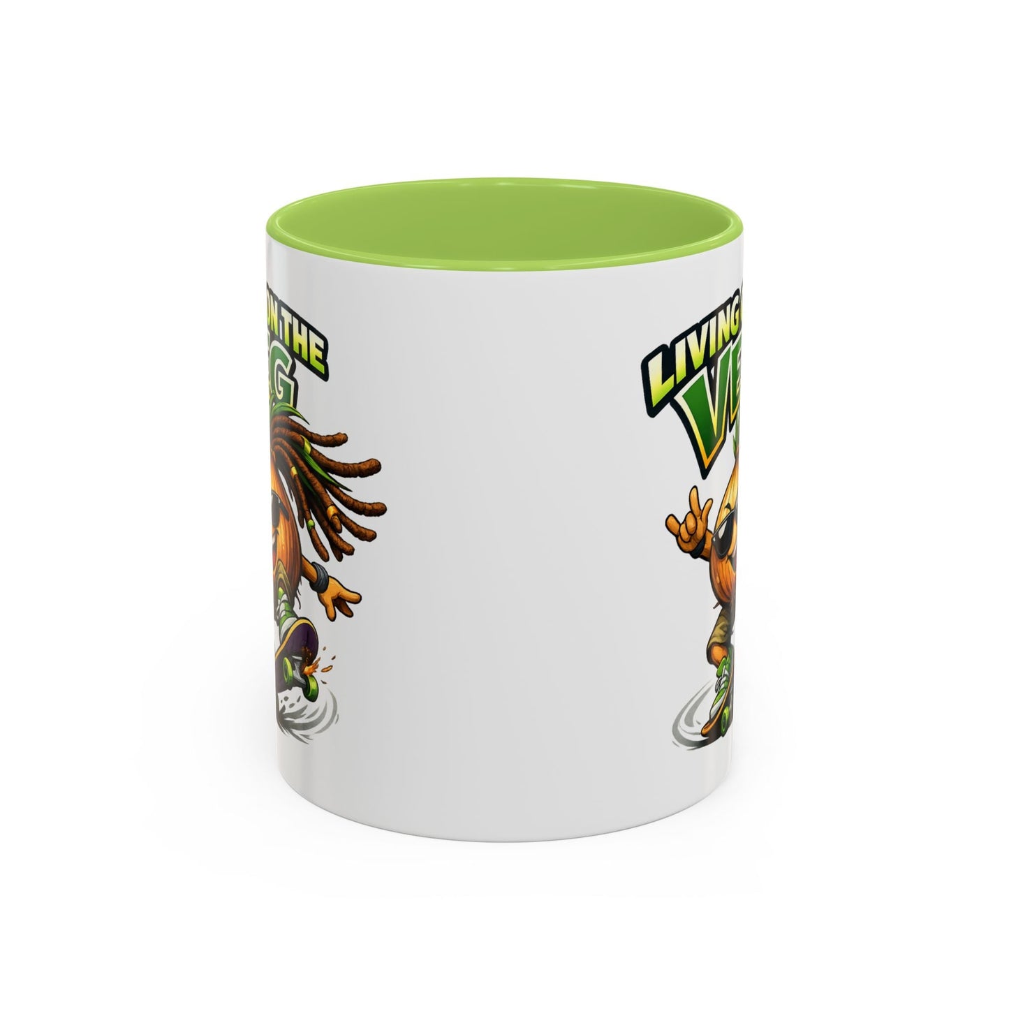 Living on the Veg Onion Skater Accent Coffee Mug - SJM Print Store