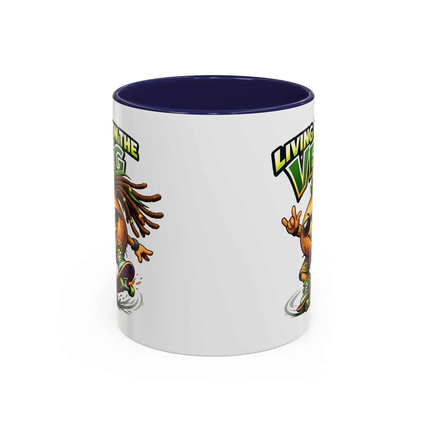 Living on the Veg Onion Skater Accent Coffee Mug - SJM Print Store