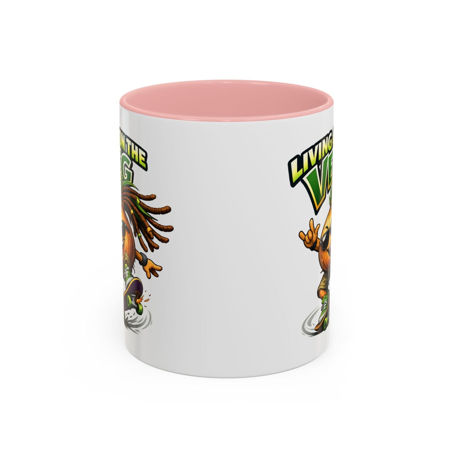 Living on the Veg Onion Skater Accent Coffee Mug - SJM Print Store
