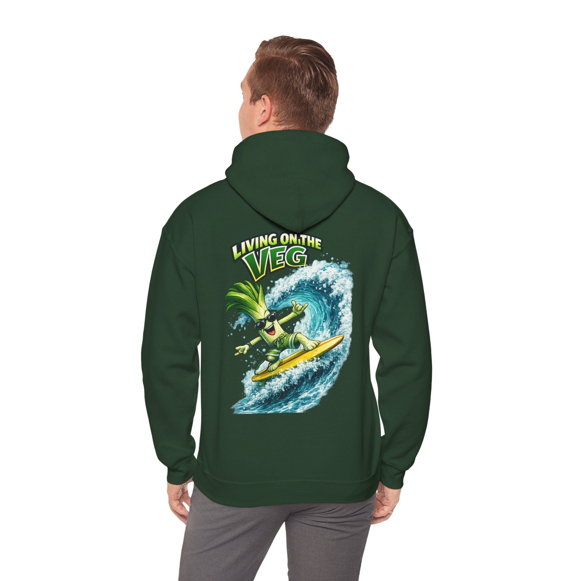 Living on the Veg Surfing Leek Hoodie - SJM Print Store