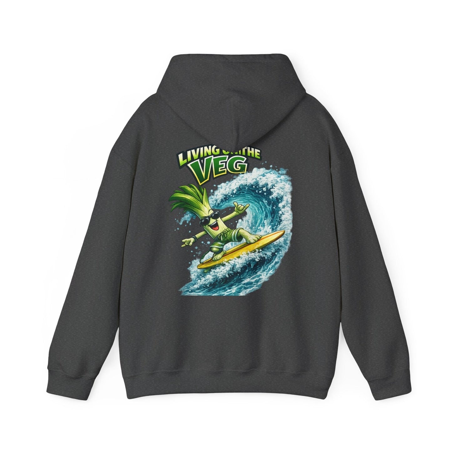Living on the Veg Surfing Leek Hoodie - SJM Print Store