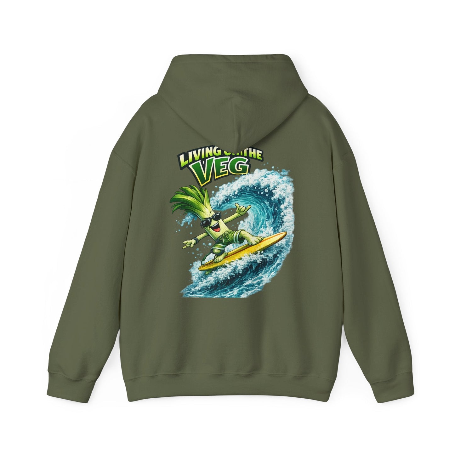 Living on the Veg Surfing Leek Hoodie - SJM Print Store