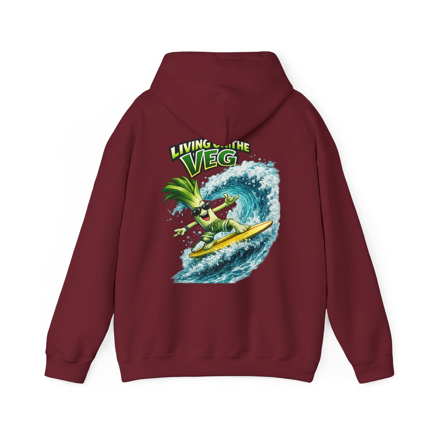 Living on the Veg Surfing Leek Hoodie - SJM Print Store